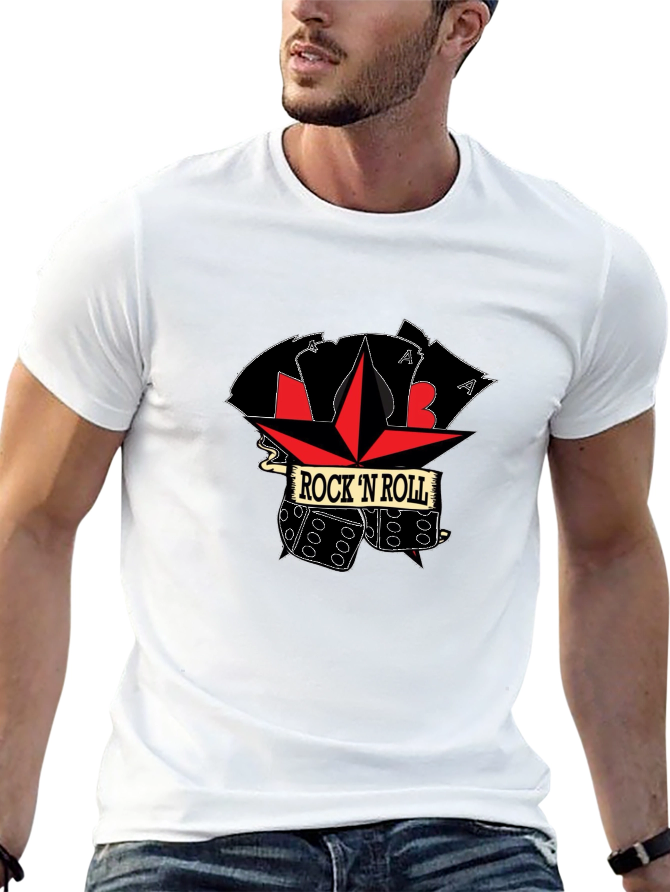 Rock N Roll Dice Graphic T-Shirt