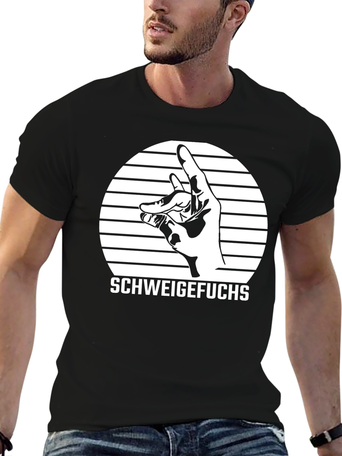Schweige Fuchs Graphic Tee - Black T-Shirt