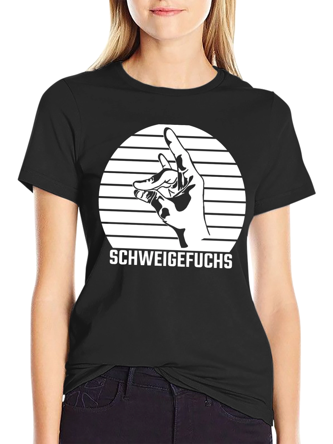 Schweige Fuchs Graphic Tee - Black T-Shirt
