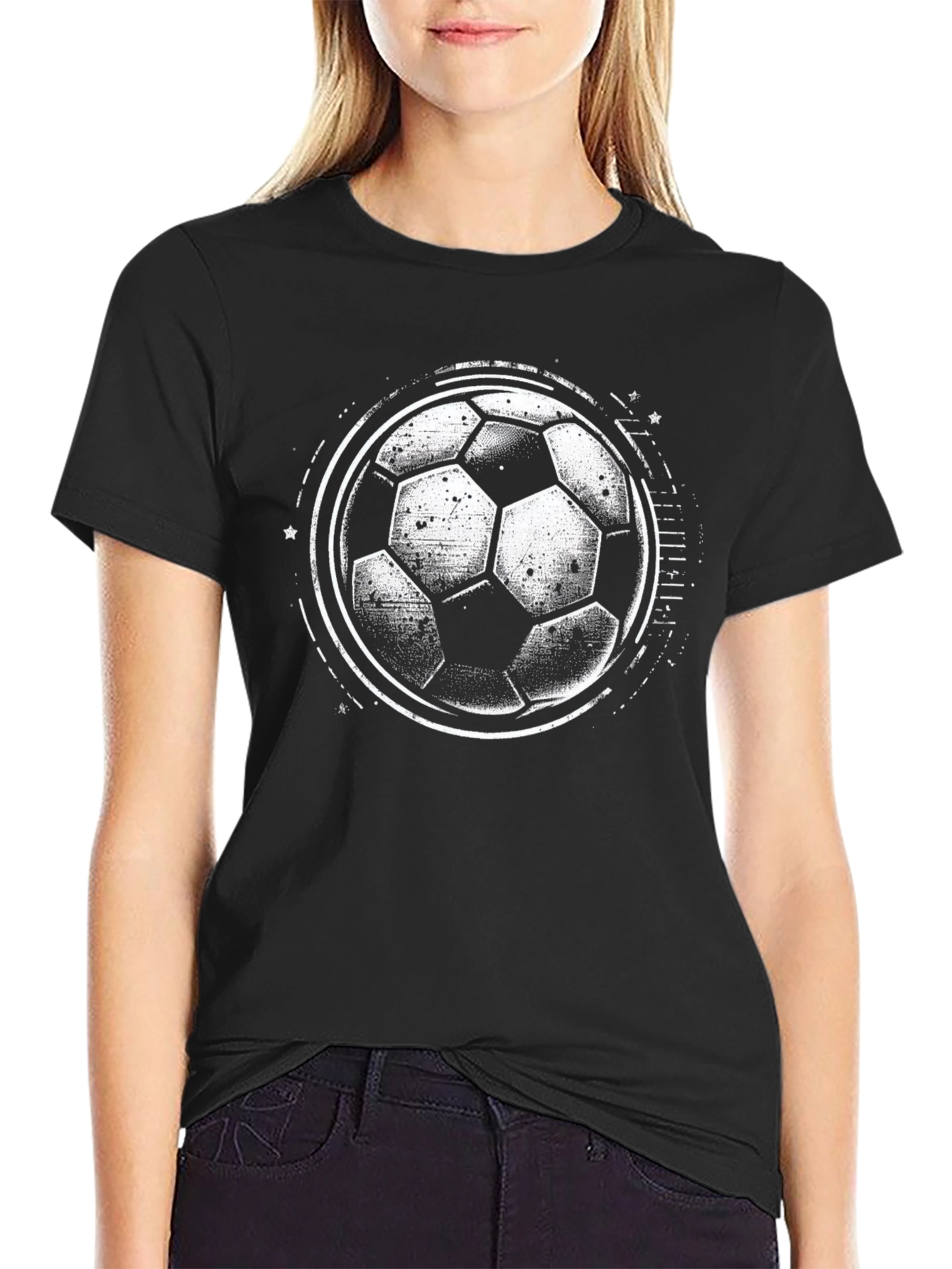 Soccer Ball Graphic Tee - Black Casual Shirt