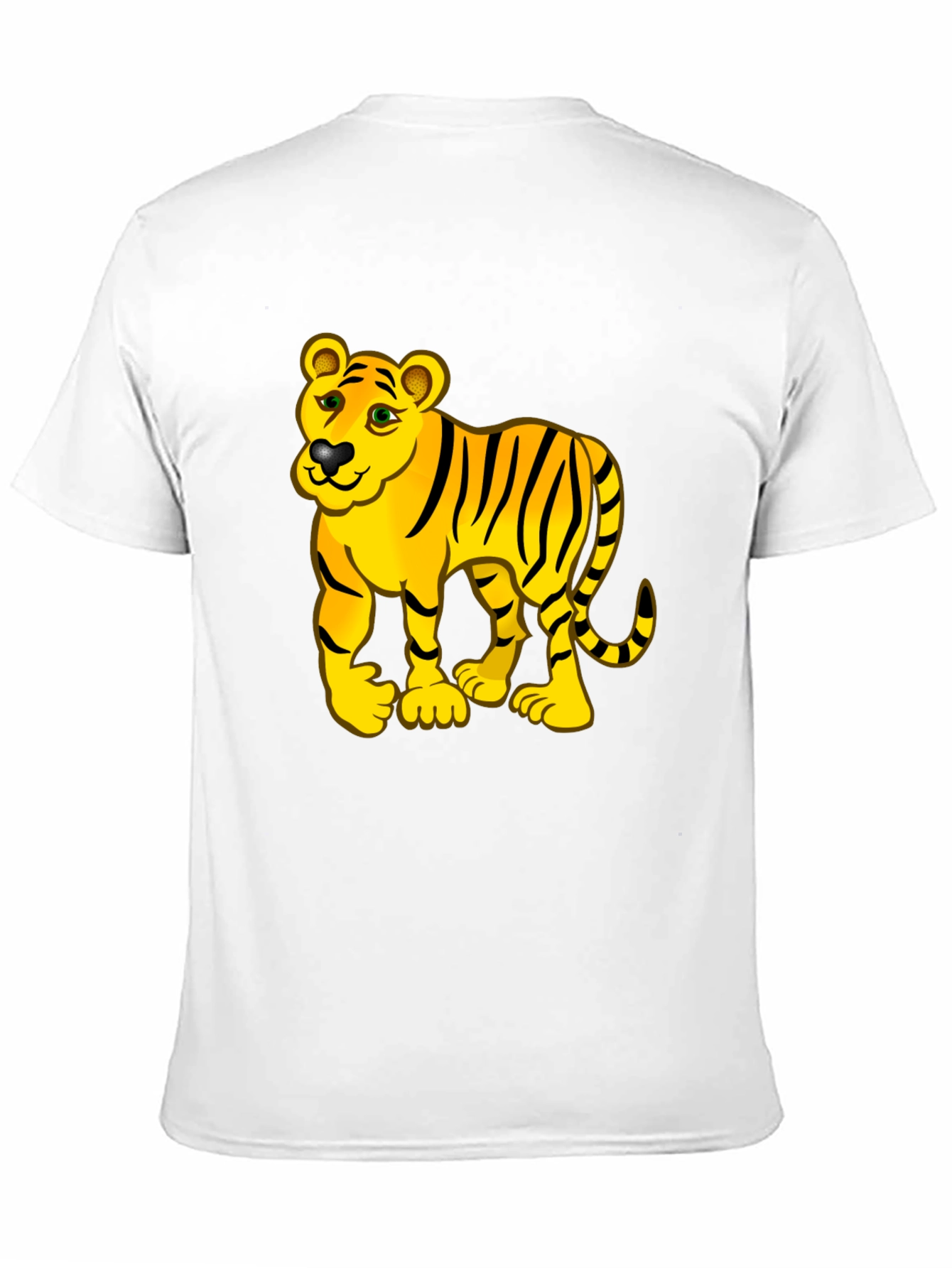 Cartoon Tiger Graphic Black Tee Shirt