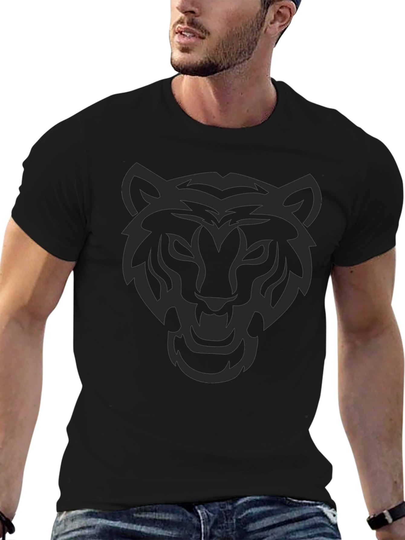 Black Tiger Graphic Tee - Mens Fashion
