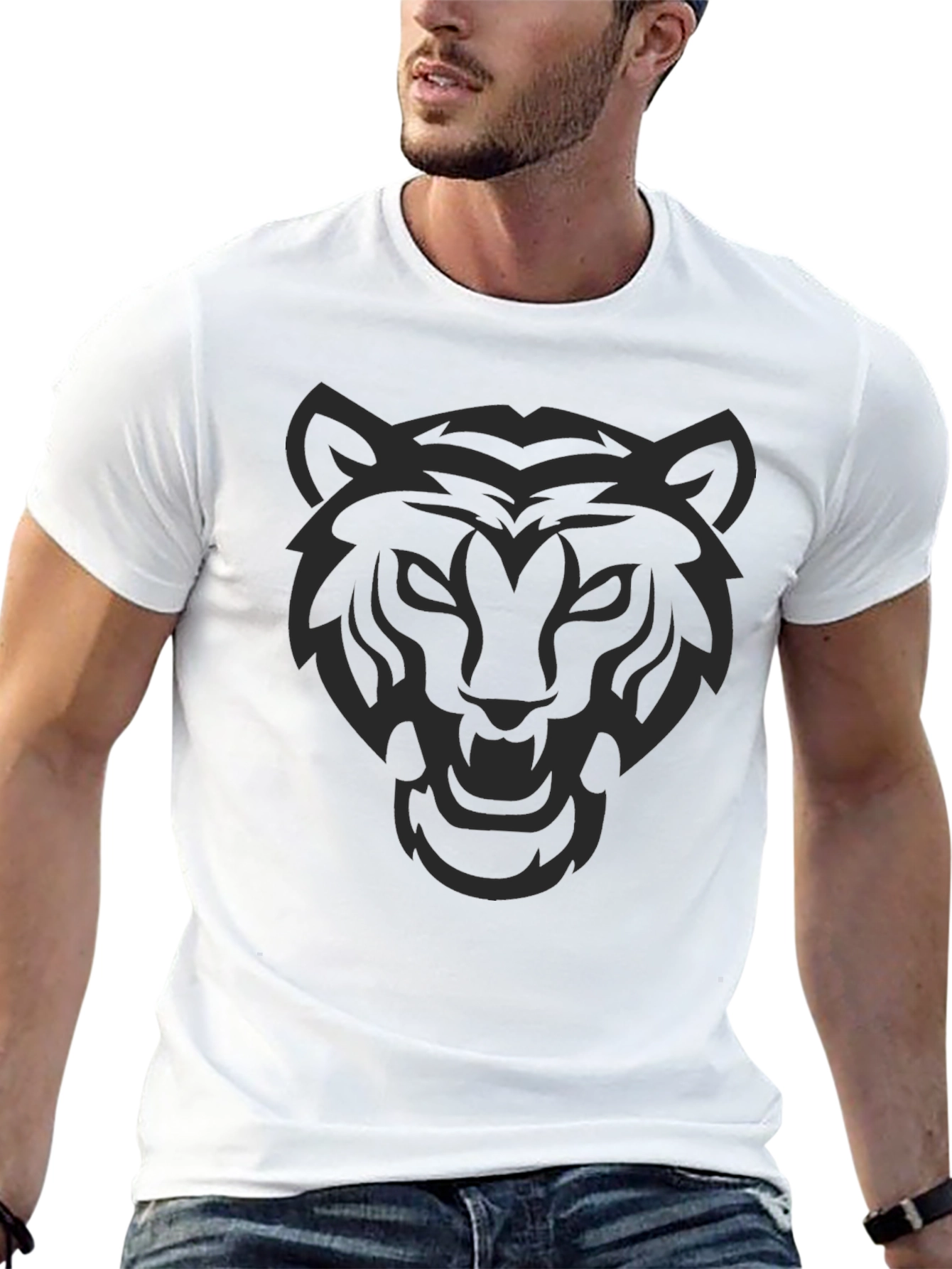 Black Tiger Graphic Tee - Mens Fashion