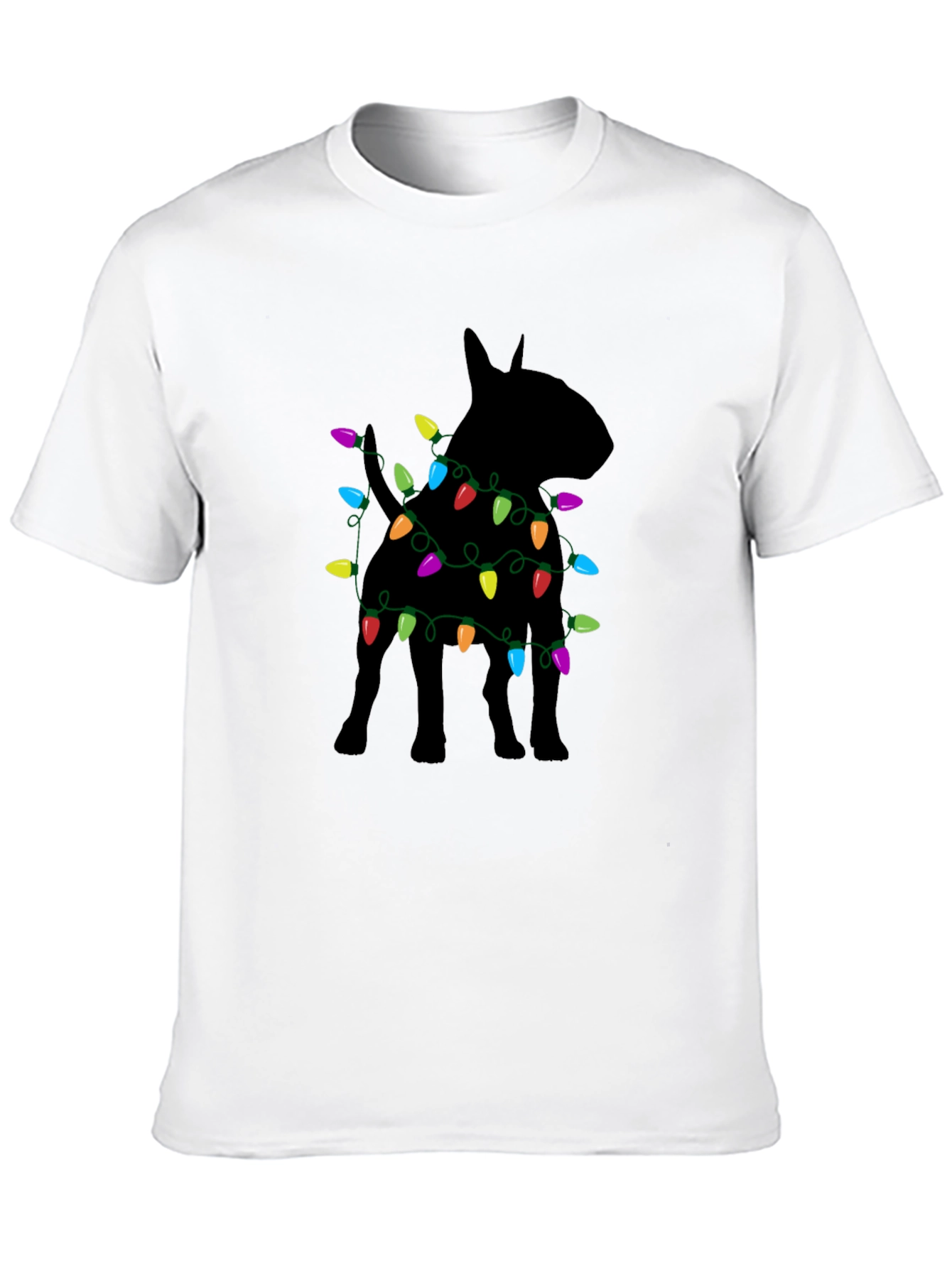 Bull Terrier Christmas Lights T-Shirt