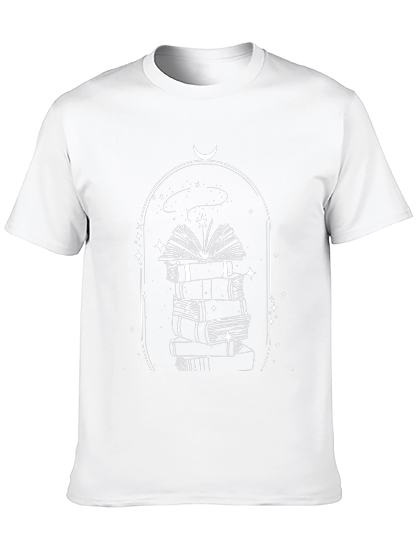 Celestial Book Stack Tee - Literary Magic Shirt