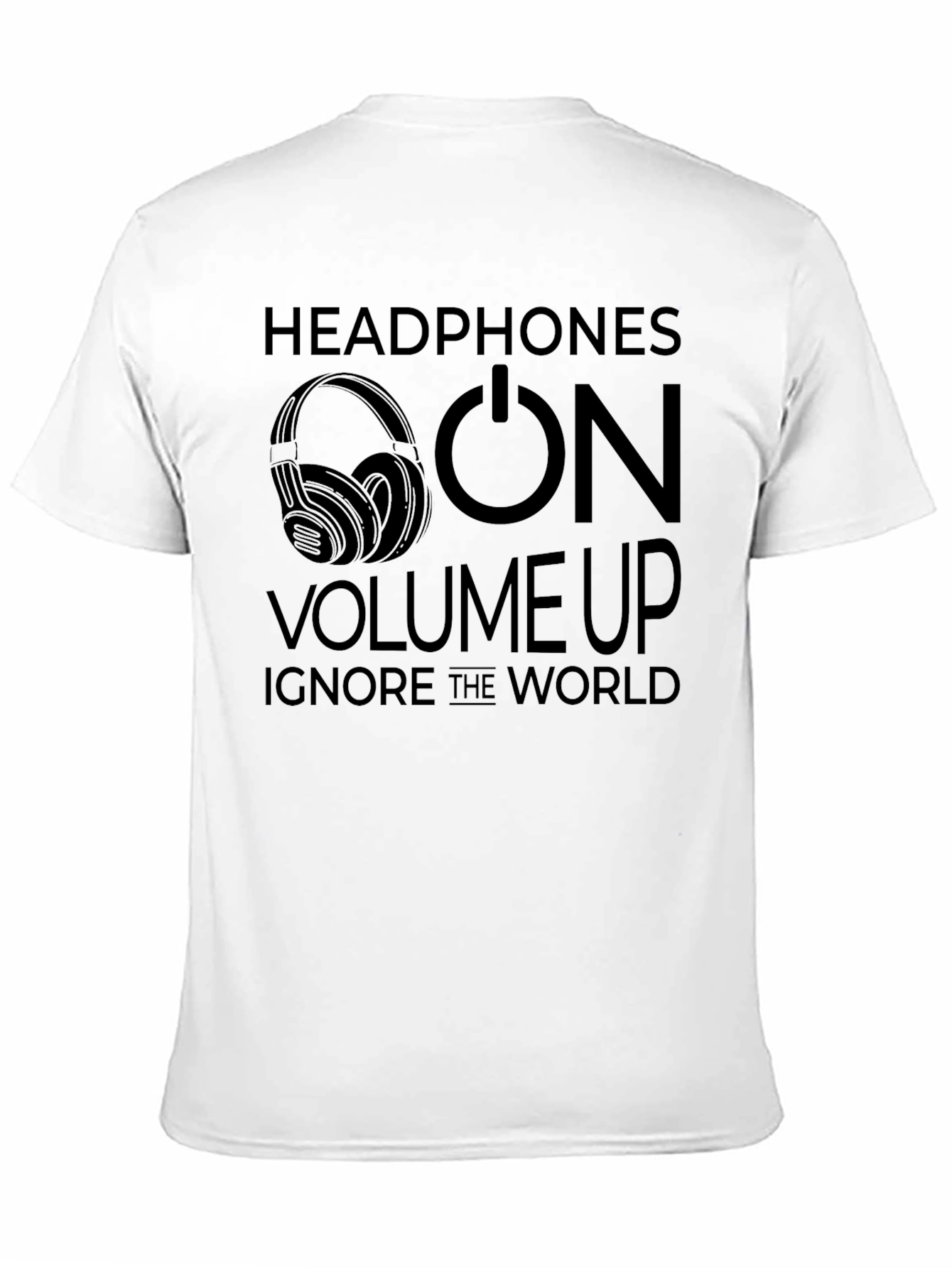 Headphones On Volume Up Graphic Tee - Black