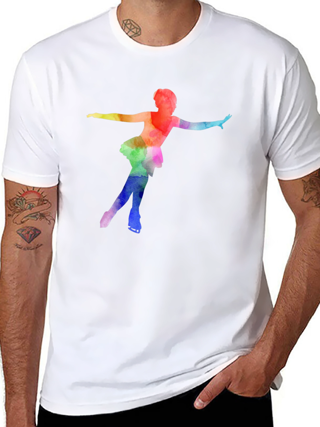 Watercolor Figure Skater Tee