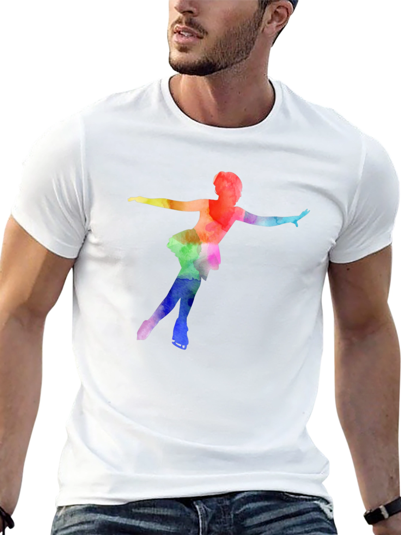 Watercolor Figure Skater Tee