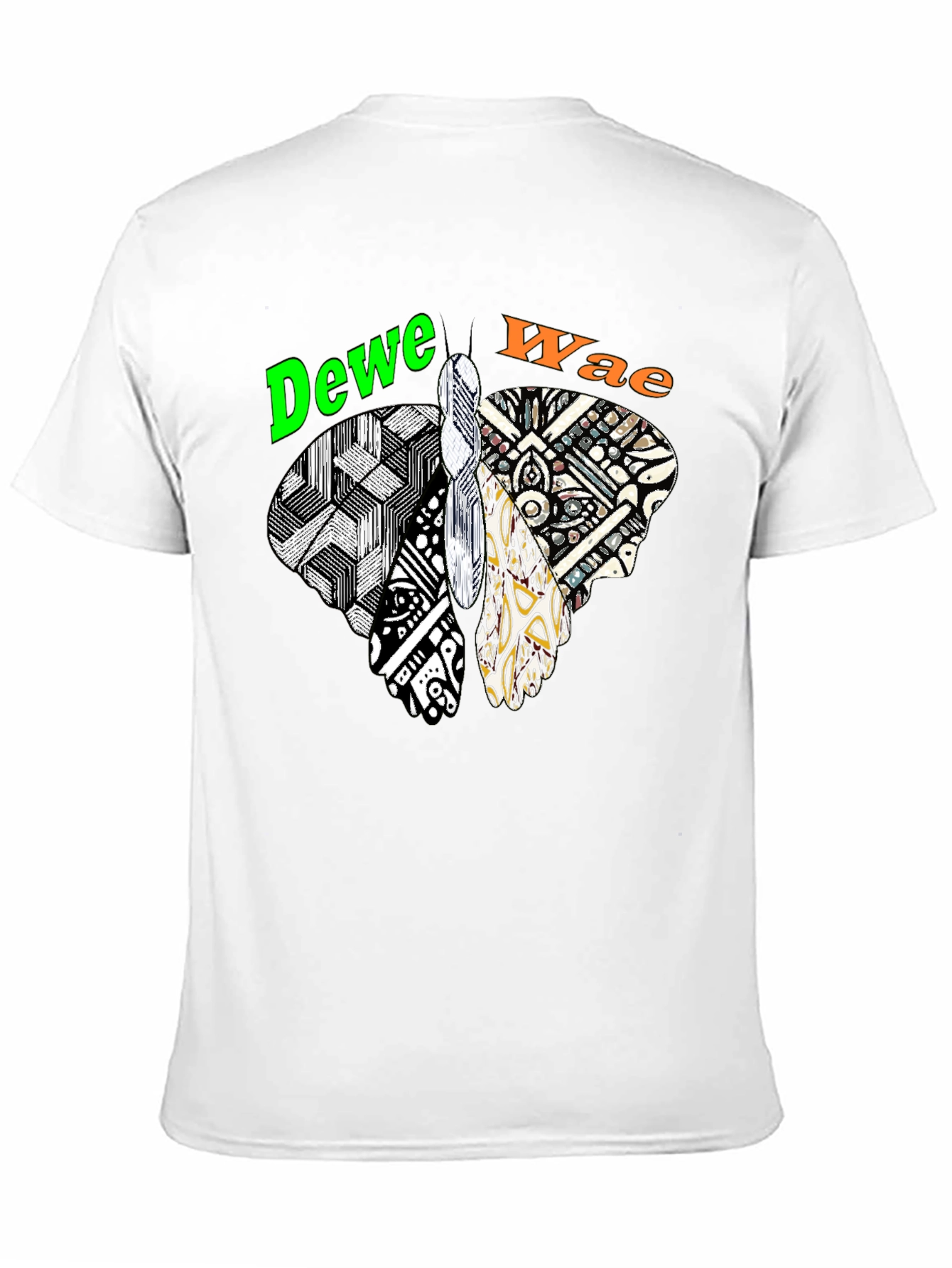Abstract Butterfly Graphic Tee - Dewe Wae