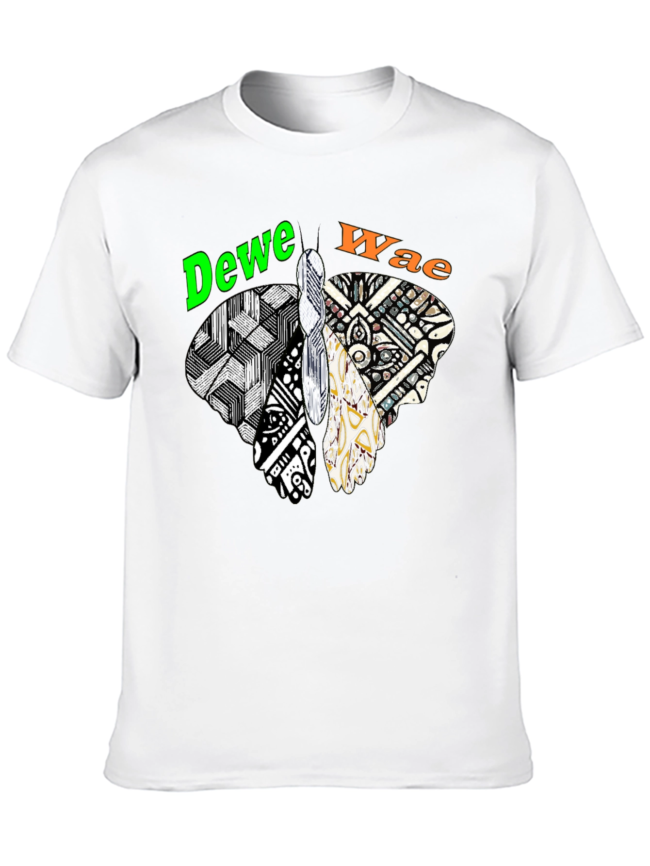Abstract Butterfly Graphic Tee - Dewe Wae