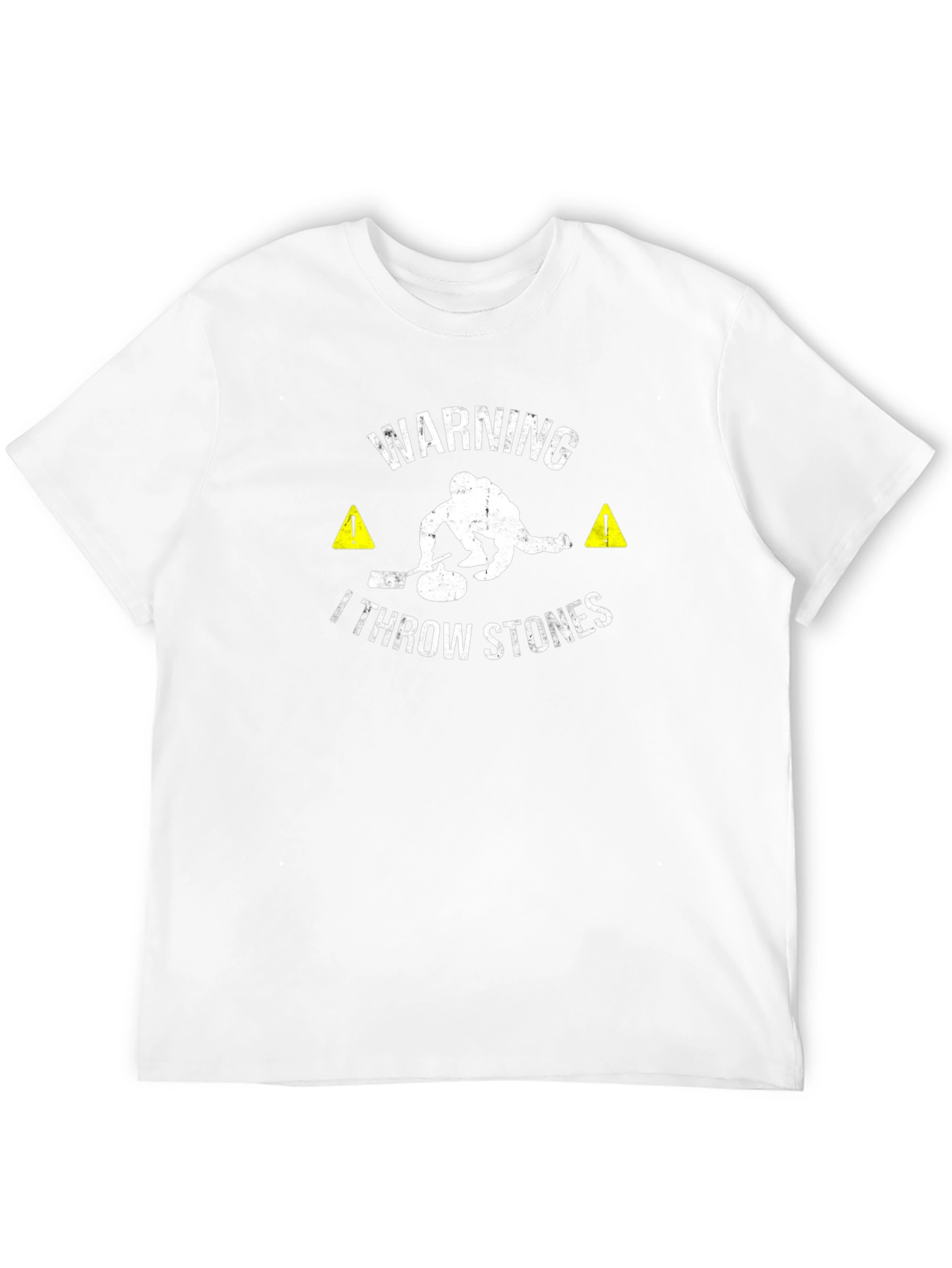 Warning: I Throw Stones - Curling T-Shirt