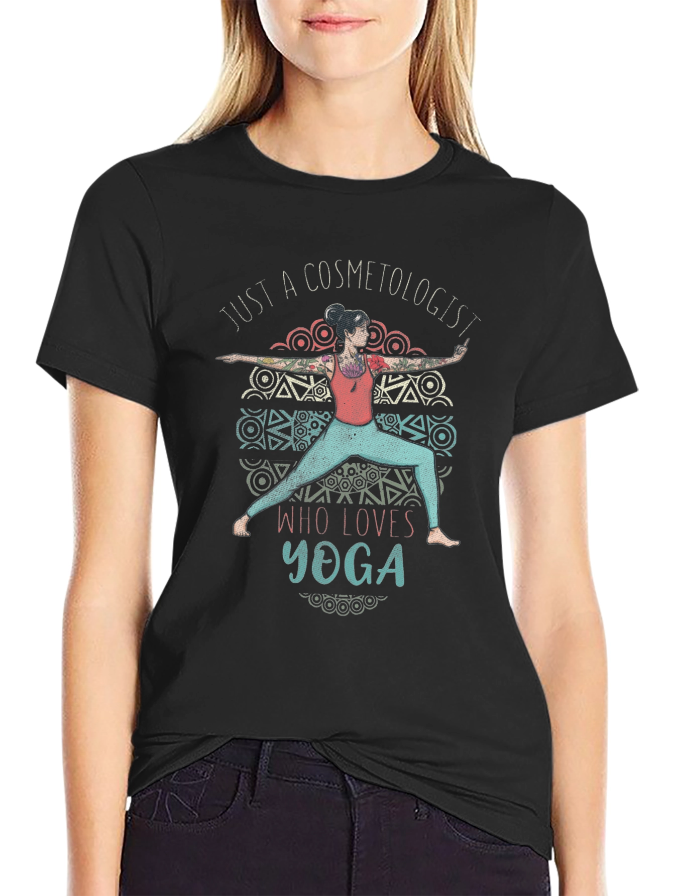 Cosmetologist Yoga Lover Graphic T-Shirt