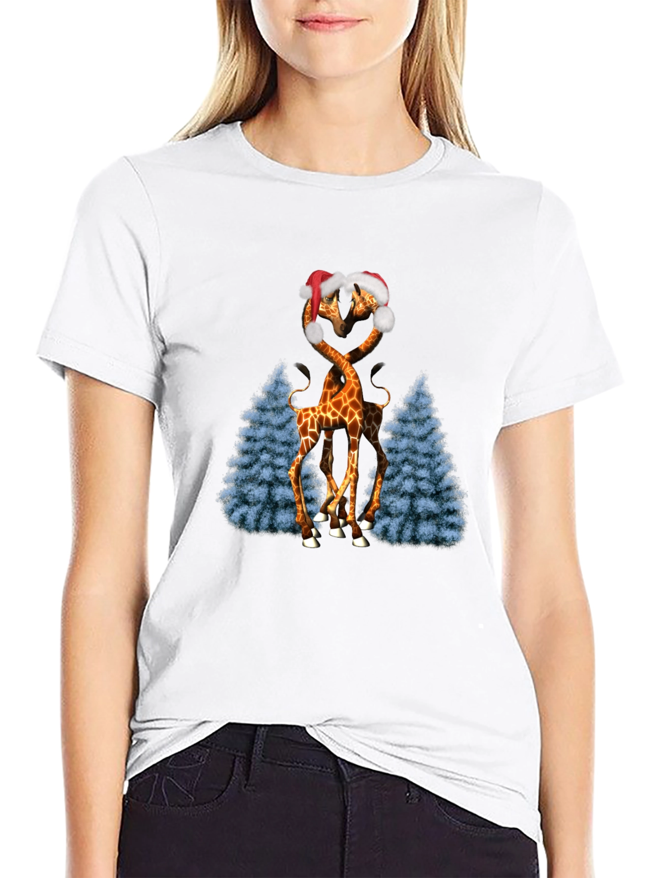 Festive Giraffe Love T-Shirt