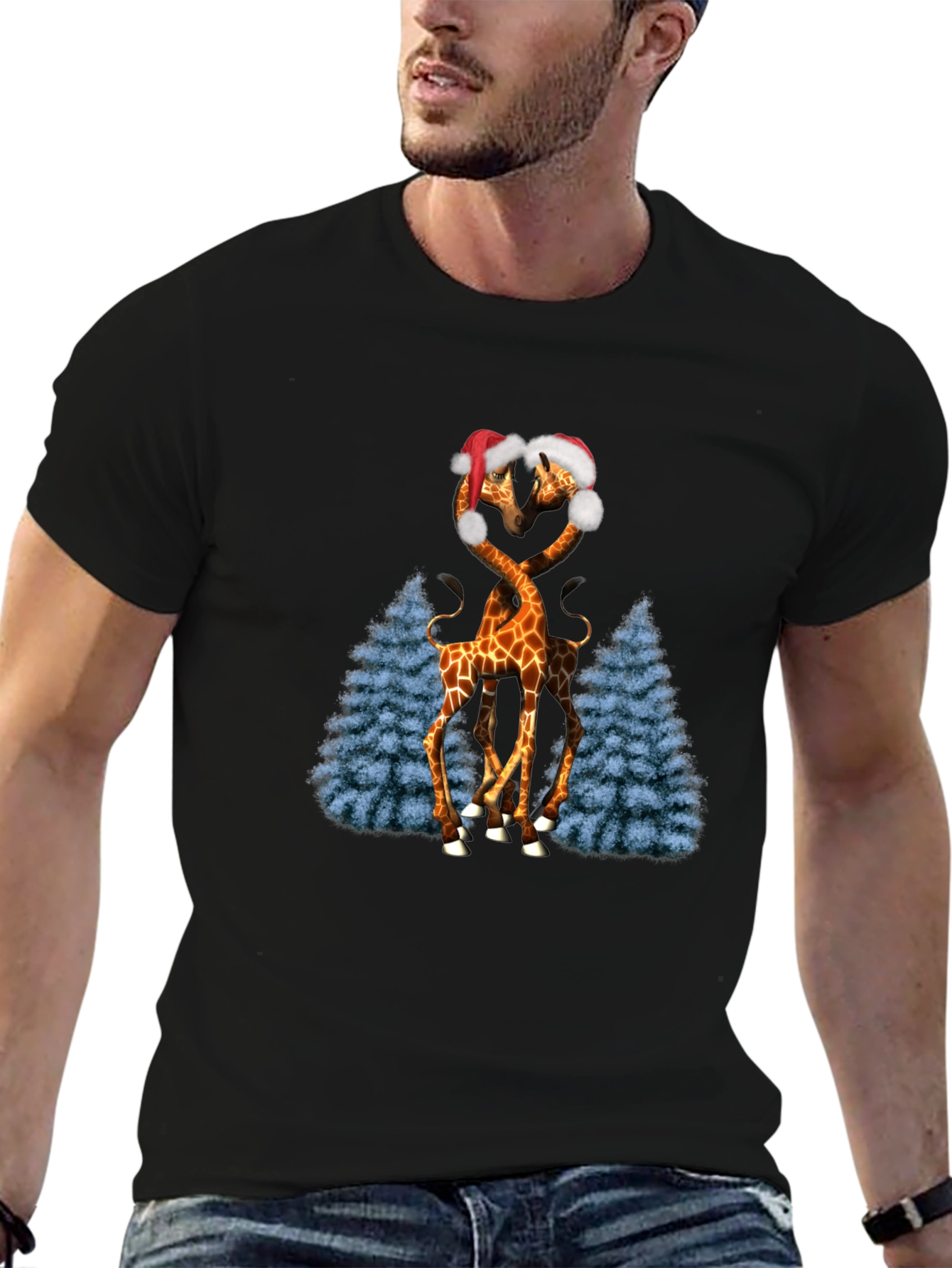 Festive Giraffe Love T-Shirt