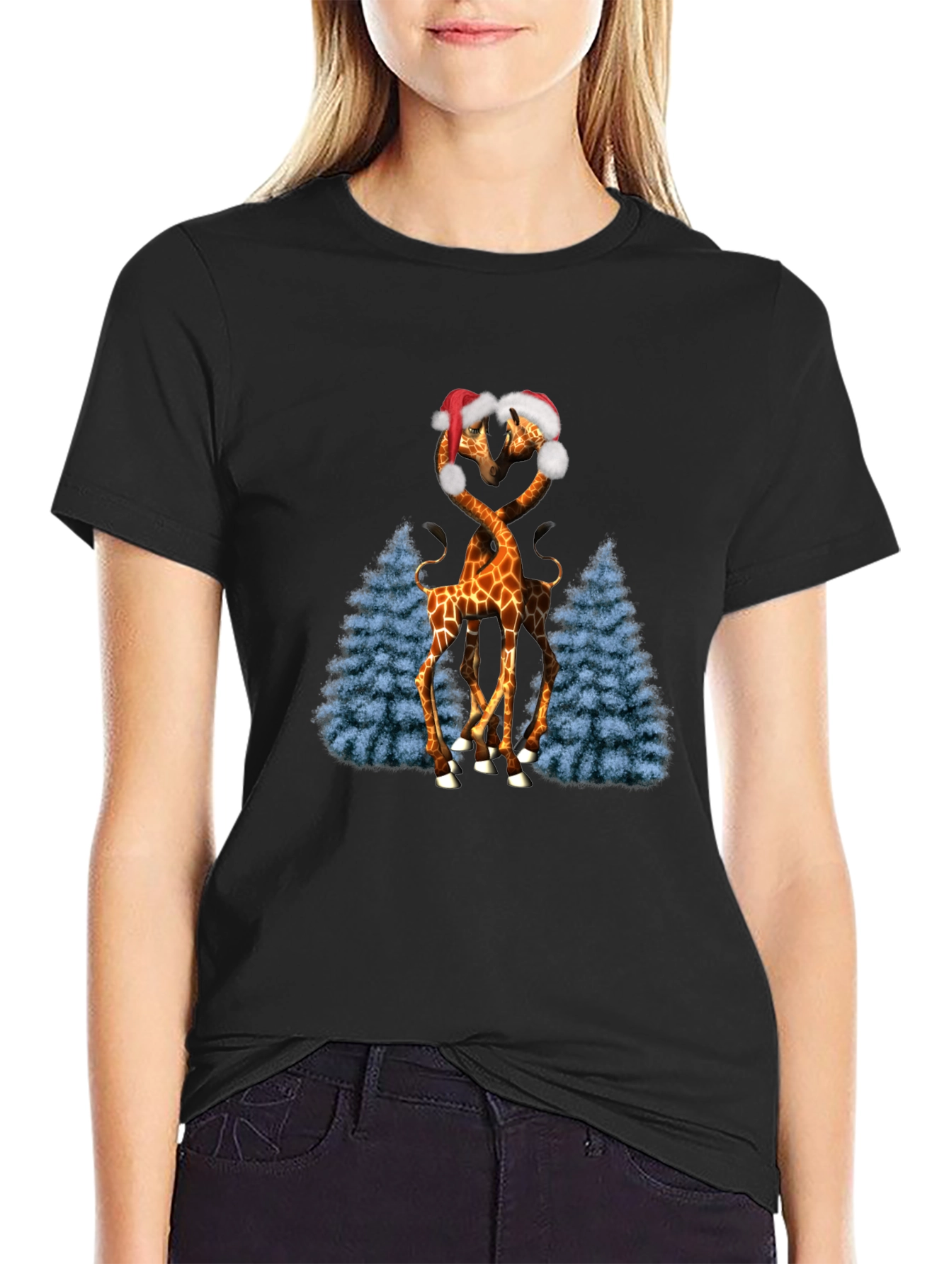Festive Giraffe Love T-Shirt