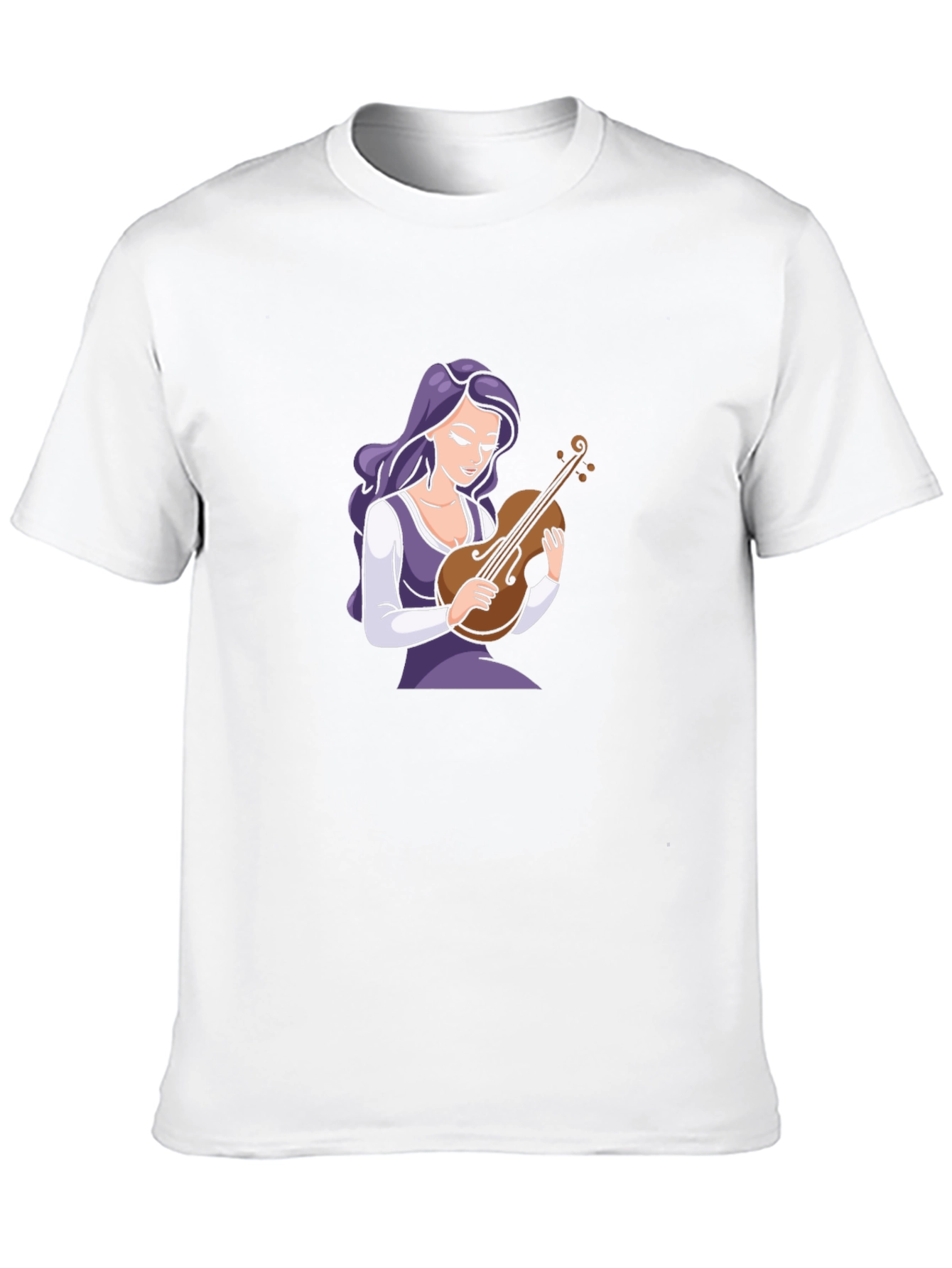 Violin Girl Black T-Shirt - Stylish Graphic Tee