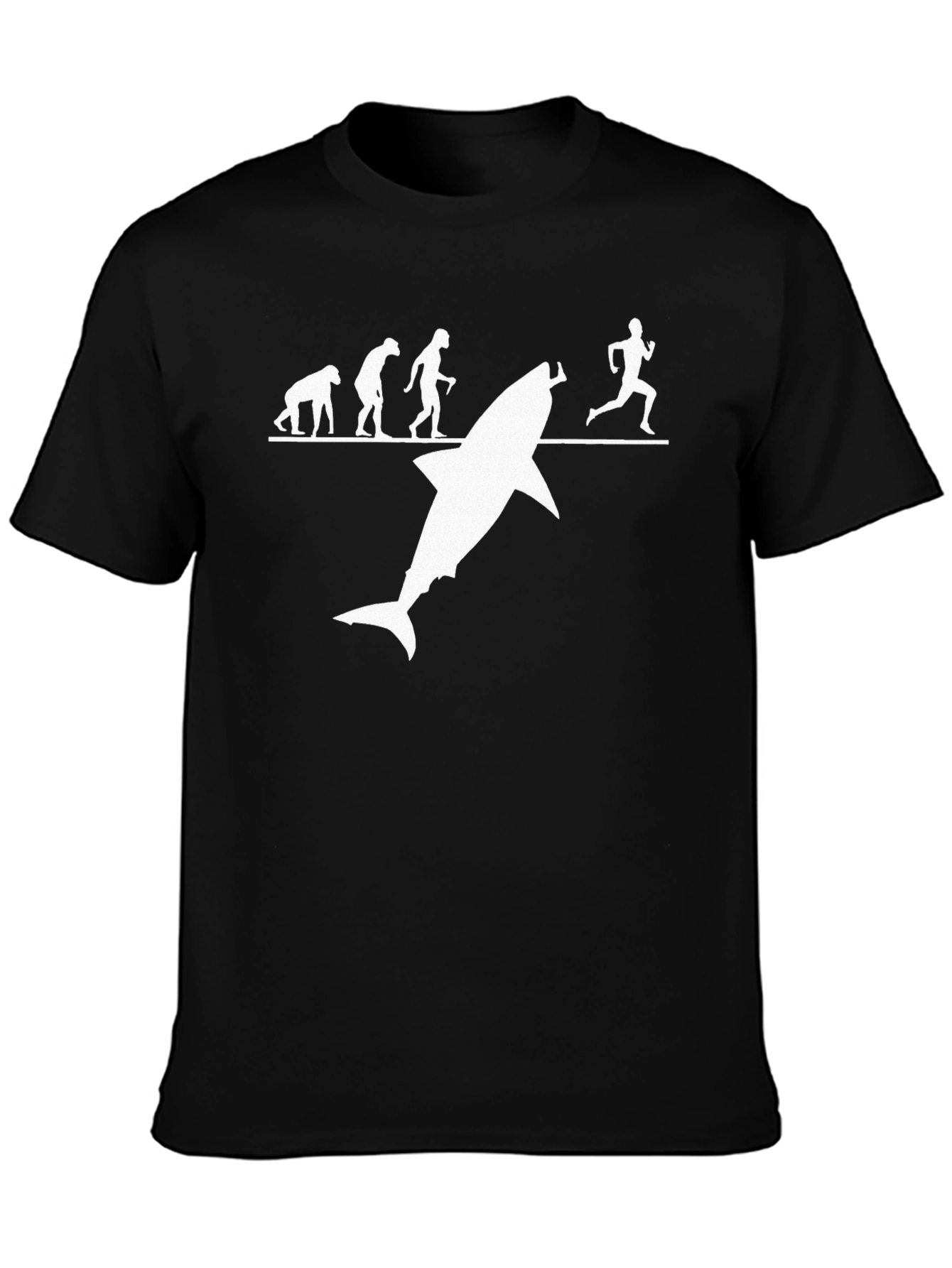 Evolution of Man Shark Humor T-Shirt