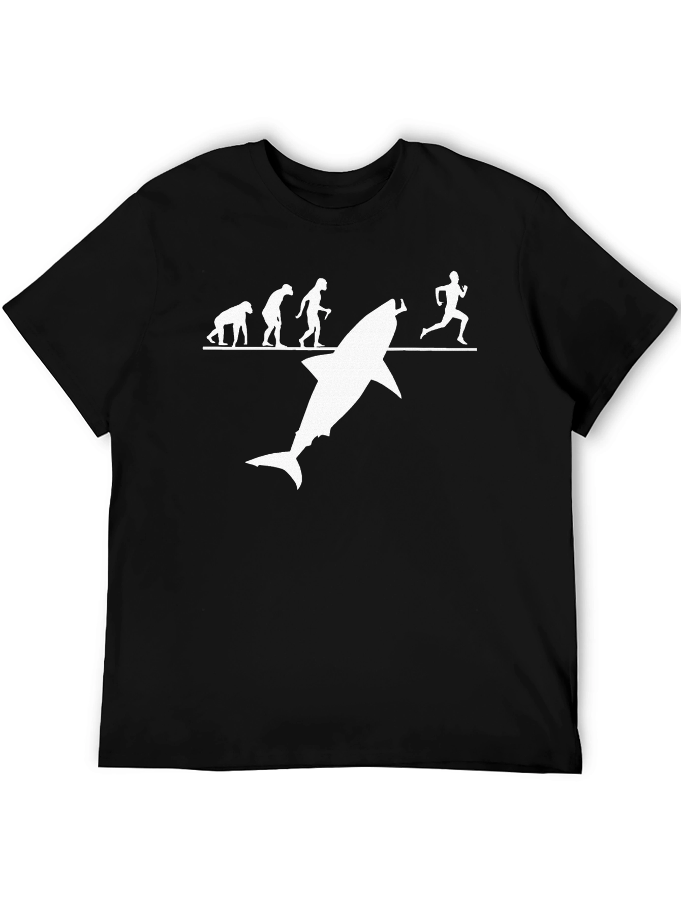 Evolution of Man Shark Humor T-Shirt