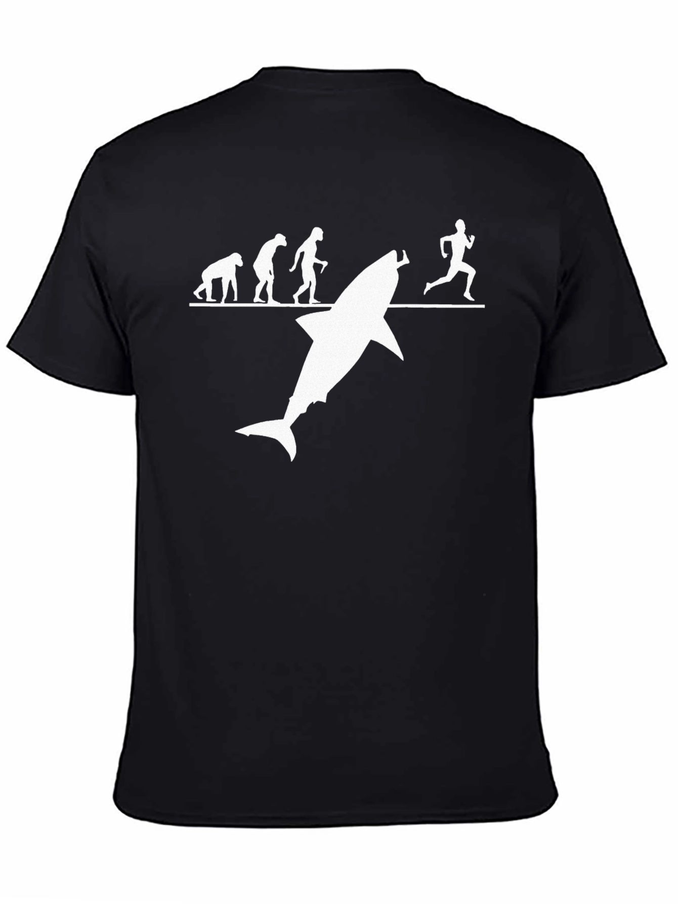 Evolution of Man Shark Humor T-Shirt