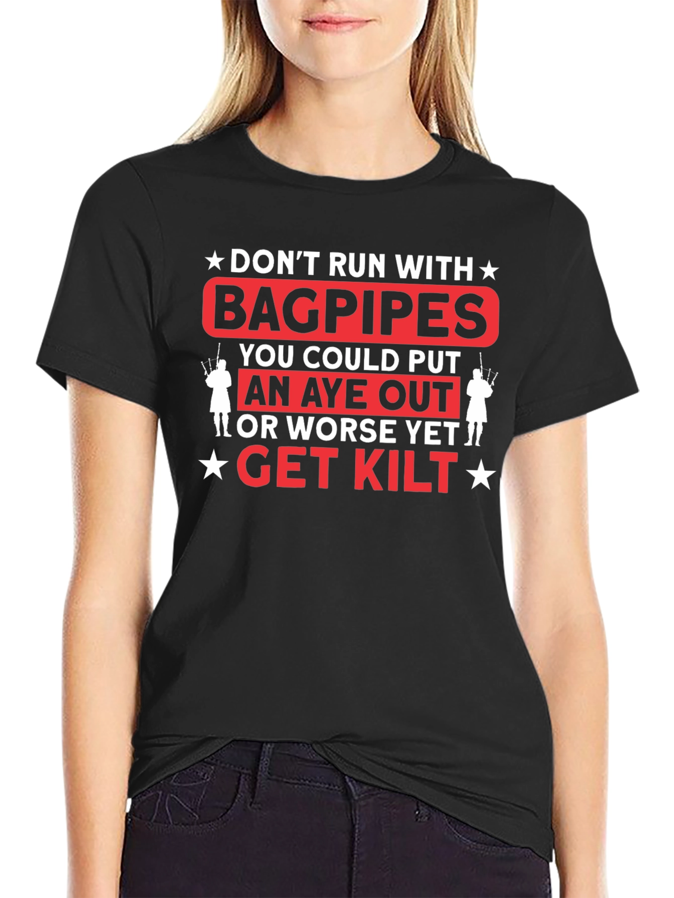 Dont Run with Bagpipes Graphic T-Shirt