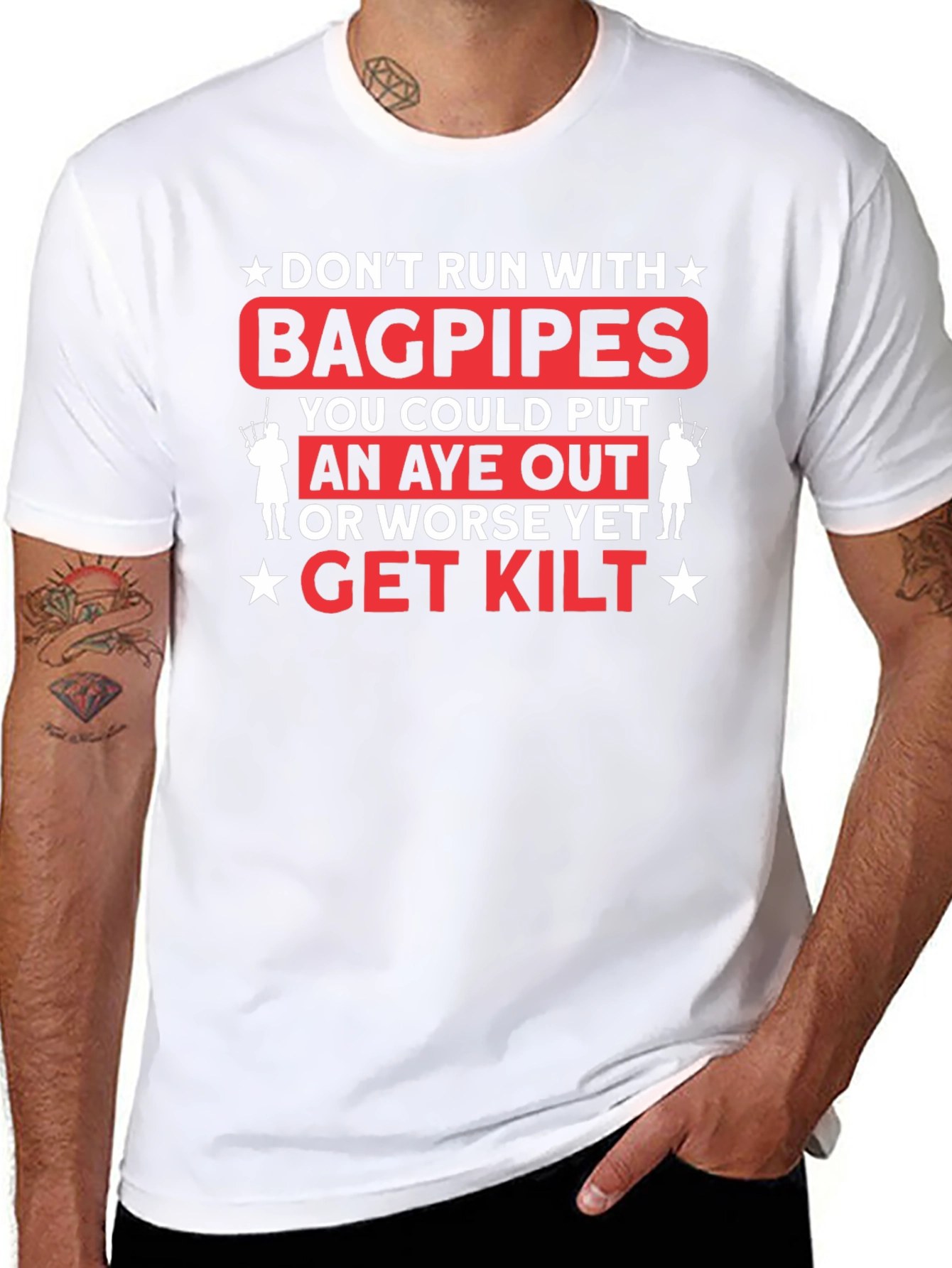 Dont Run with Bagpipes Graphic T-Shirt