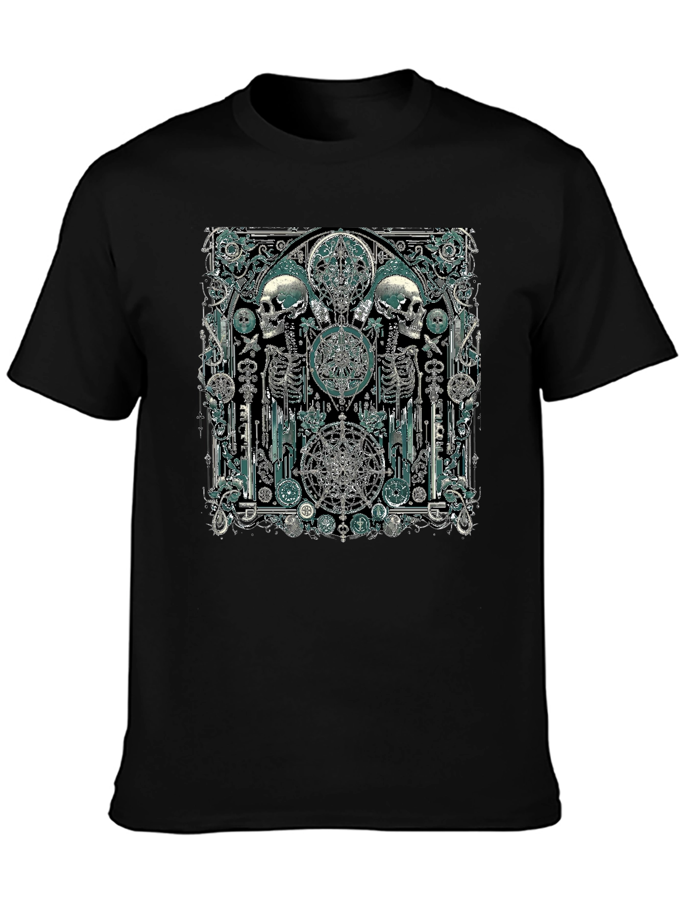 Skull & Skeleton Gothic Graphic T-Shirt