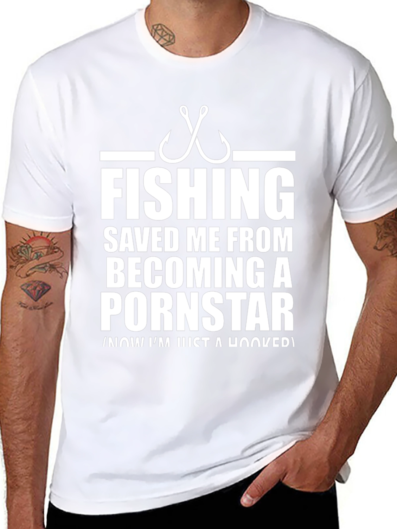 Funny Fishing Hook T-Shirt - Hooked Humor Tee