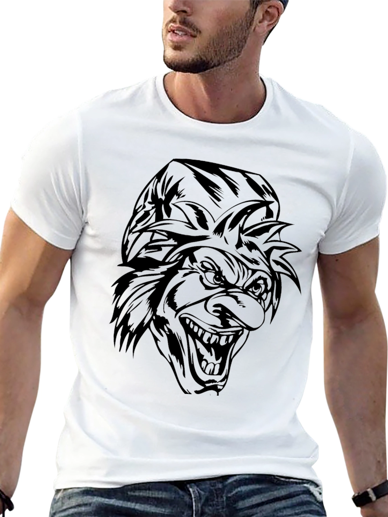 Creepy Clown Face Black T-Shirt