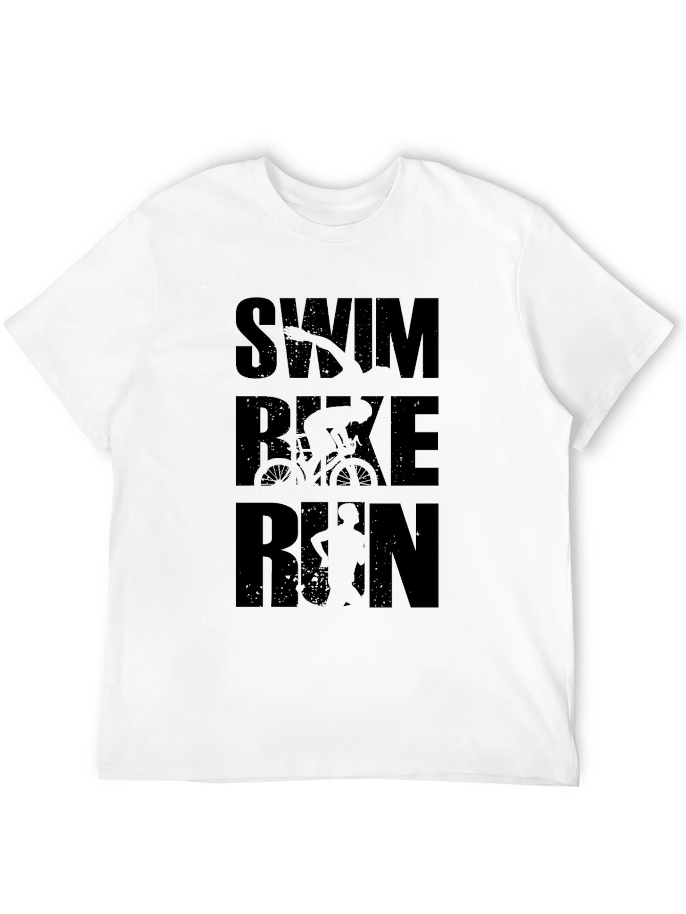 Triathlon Swim Bike Run Black T-Shirt