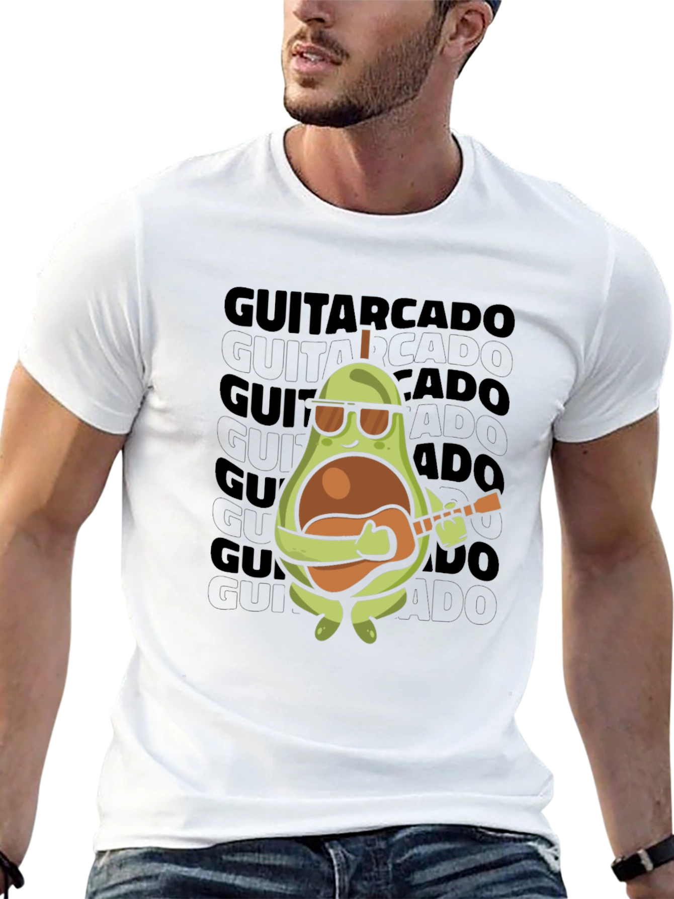 Guitarcado T-Shirt: Avocado Guitar Player Tee