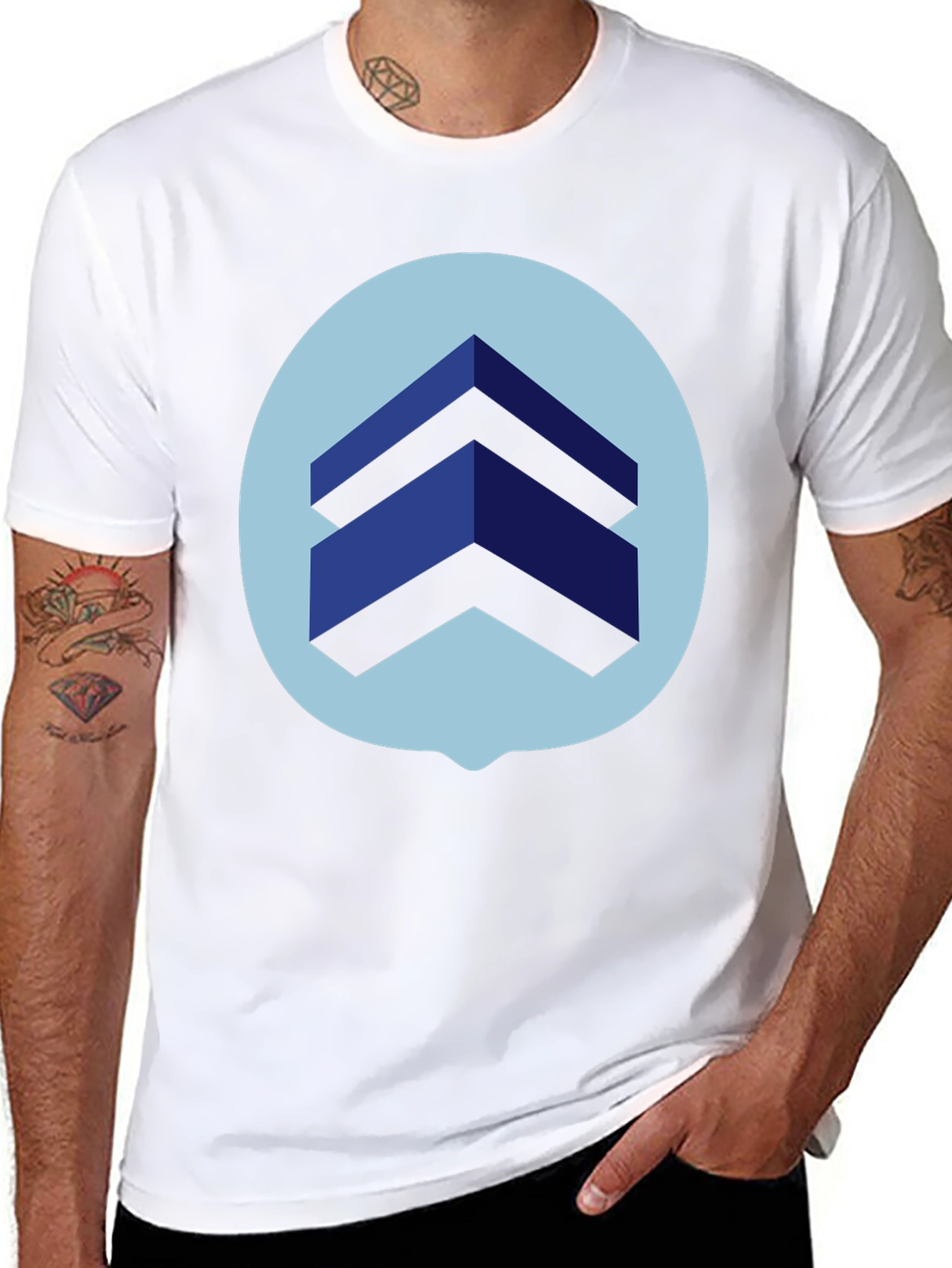 Geometric Graphic Print Tee - Modern Design