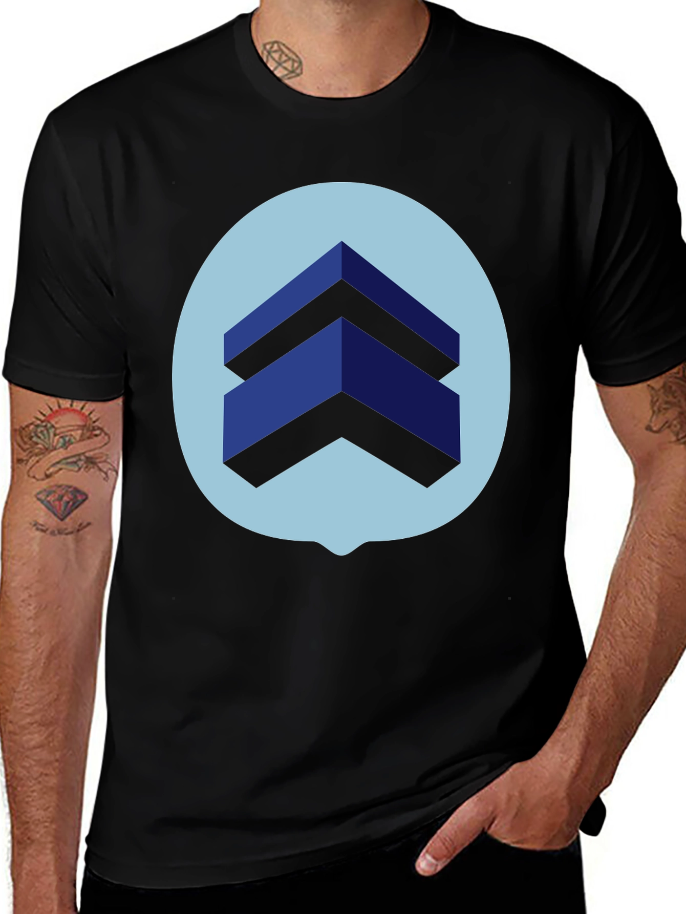 Geometric Graphic Print Tee - Modern Design
