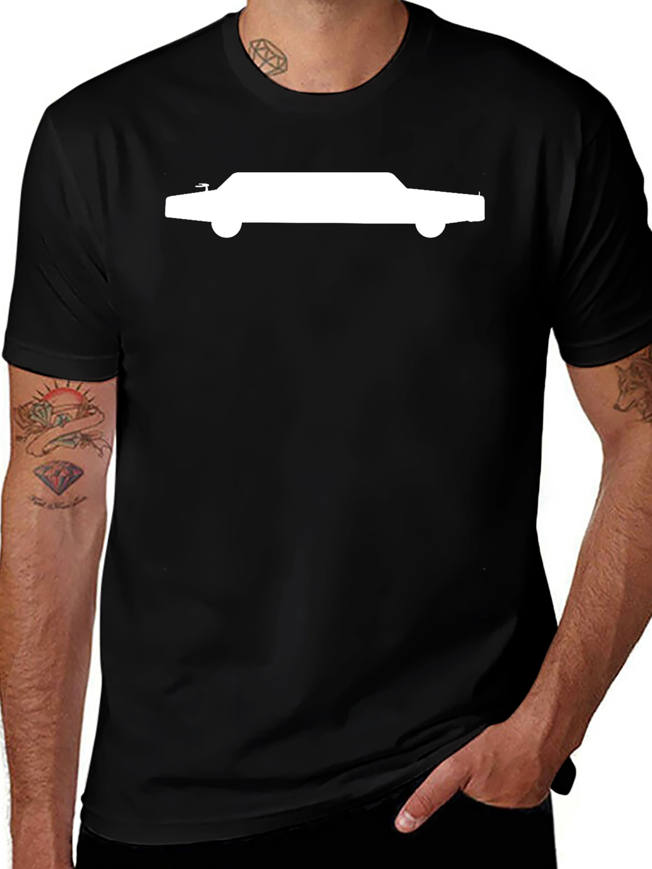 Classic Car Silhouette T-Shirt - Black