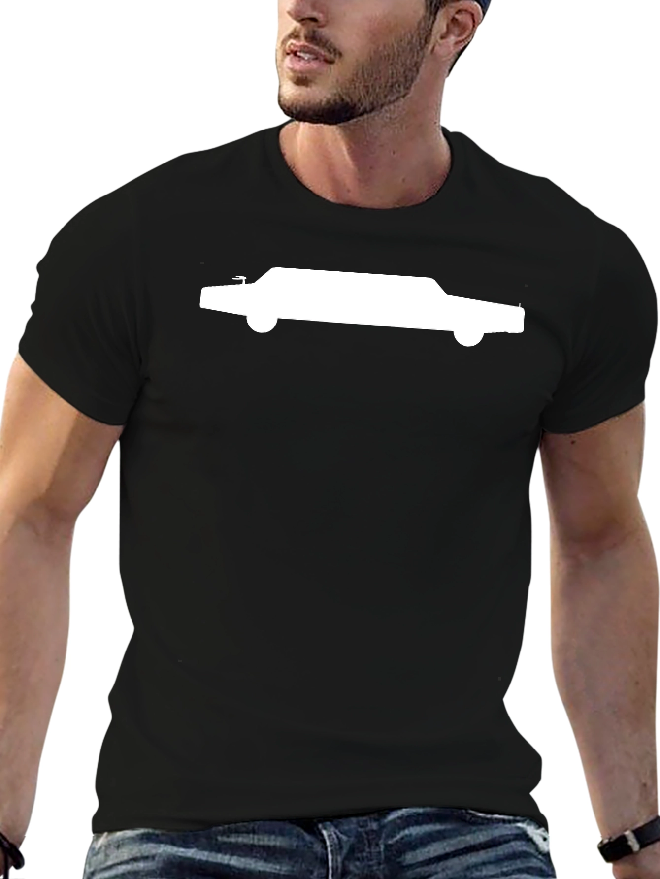 Classic Car Silhouette T-Shirt - Black