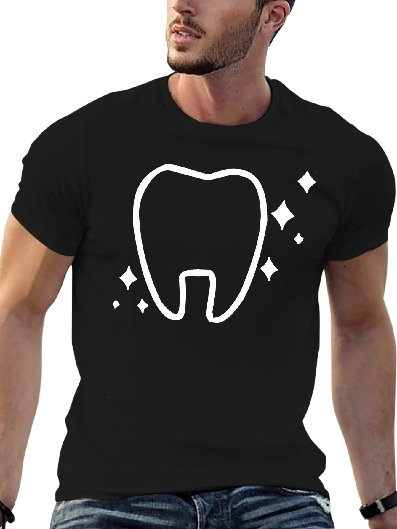 Dental Sparkle Tee - Black Cotton Comfort