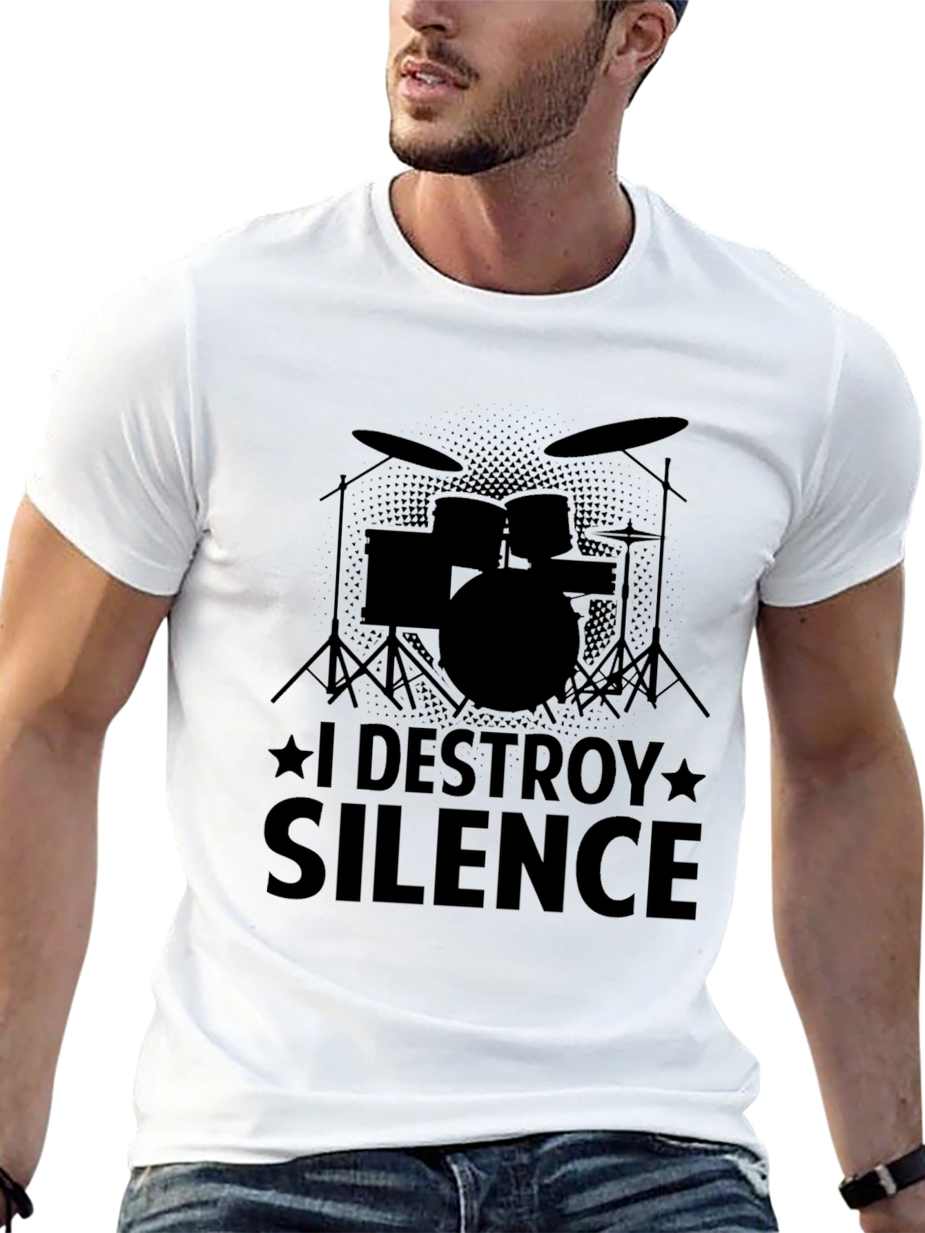 I Destroy Silence Drummer Black T-Shirt