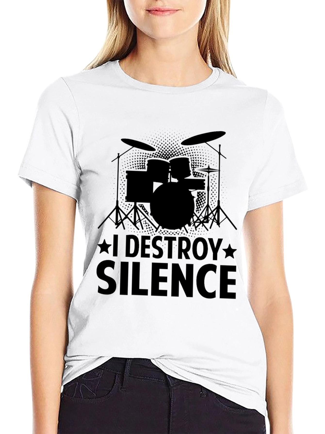 I Destroy Silence Drummer Black T-Shirt