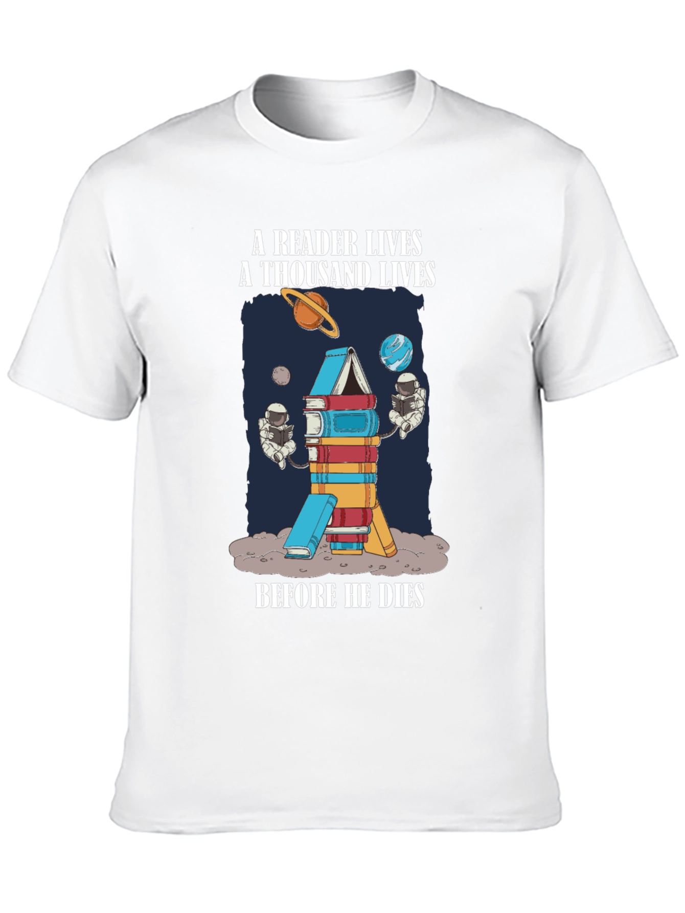 Reader Lives Space Book T-Shirt