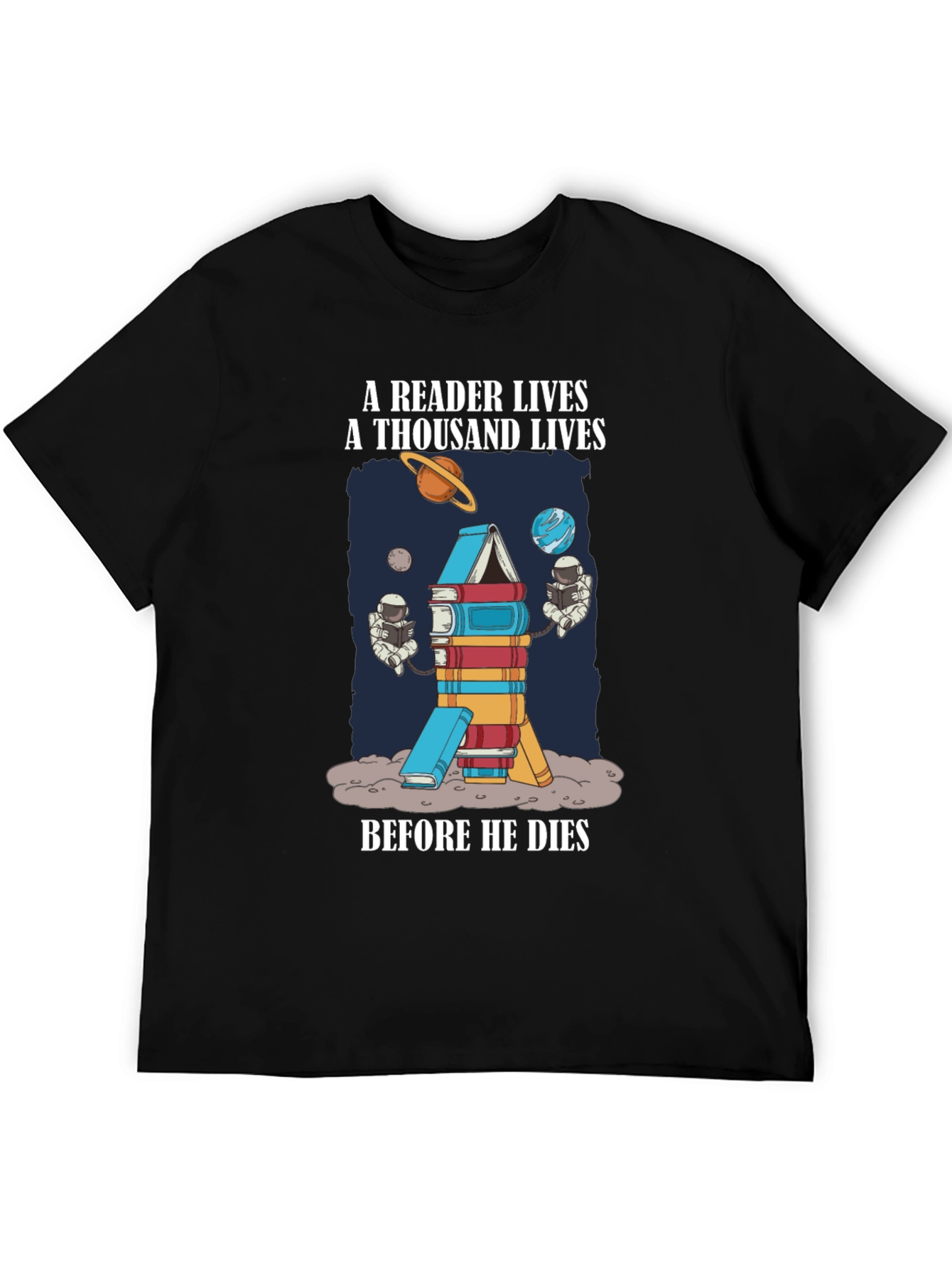Reader Lives Space Book T-Shirt