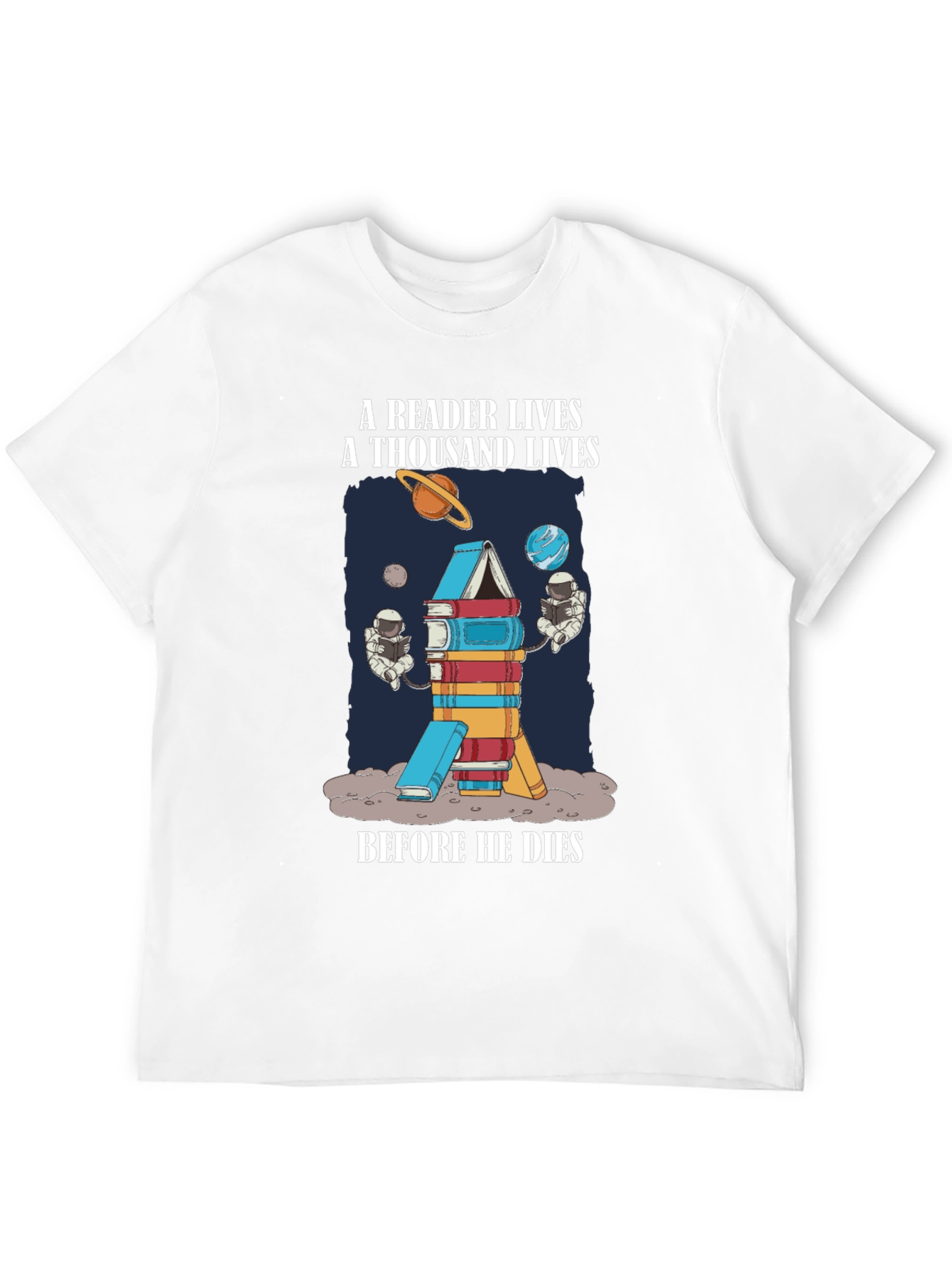 Reader Lives Space Book T-Shirt