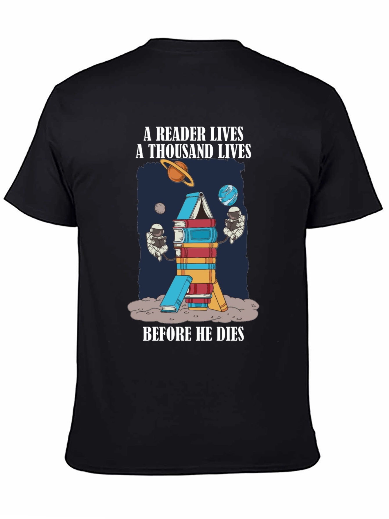 Reader Lives Space Book T-Shirt