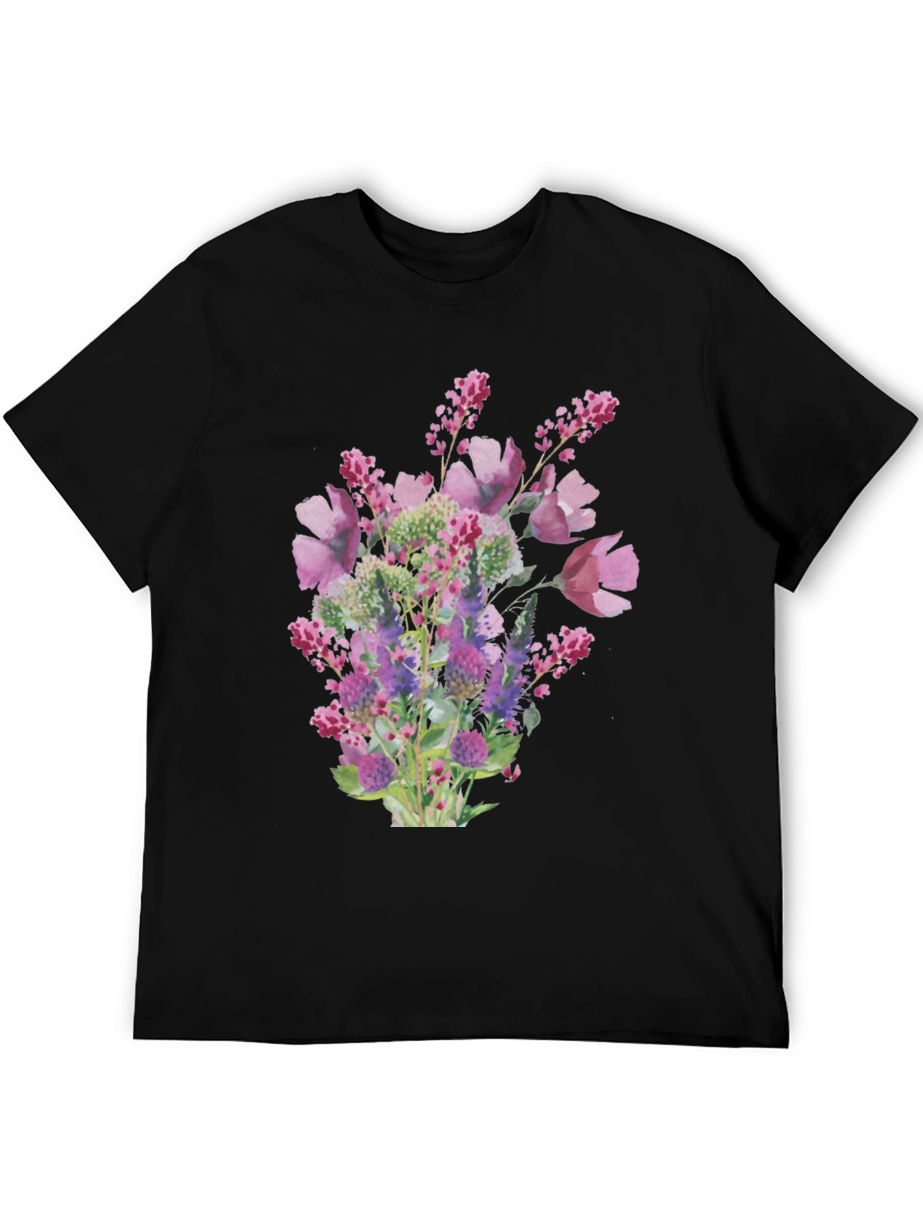 Floral Bouquet Black T-Shirt