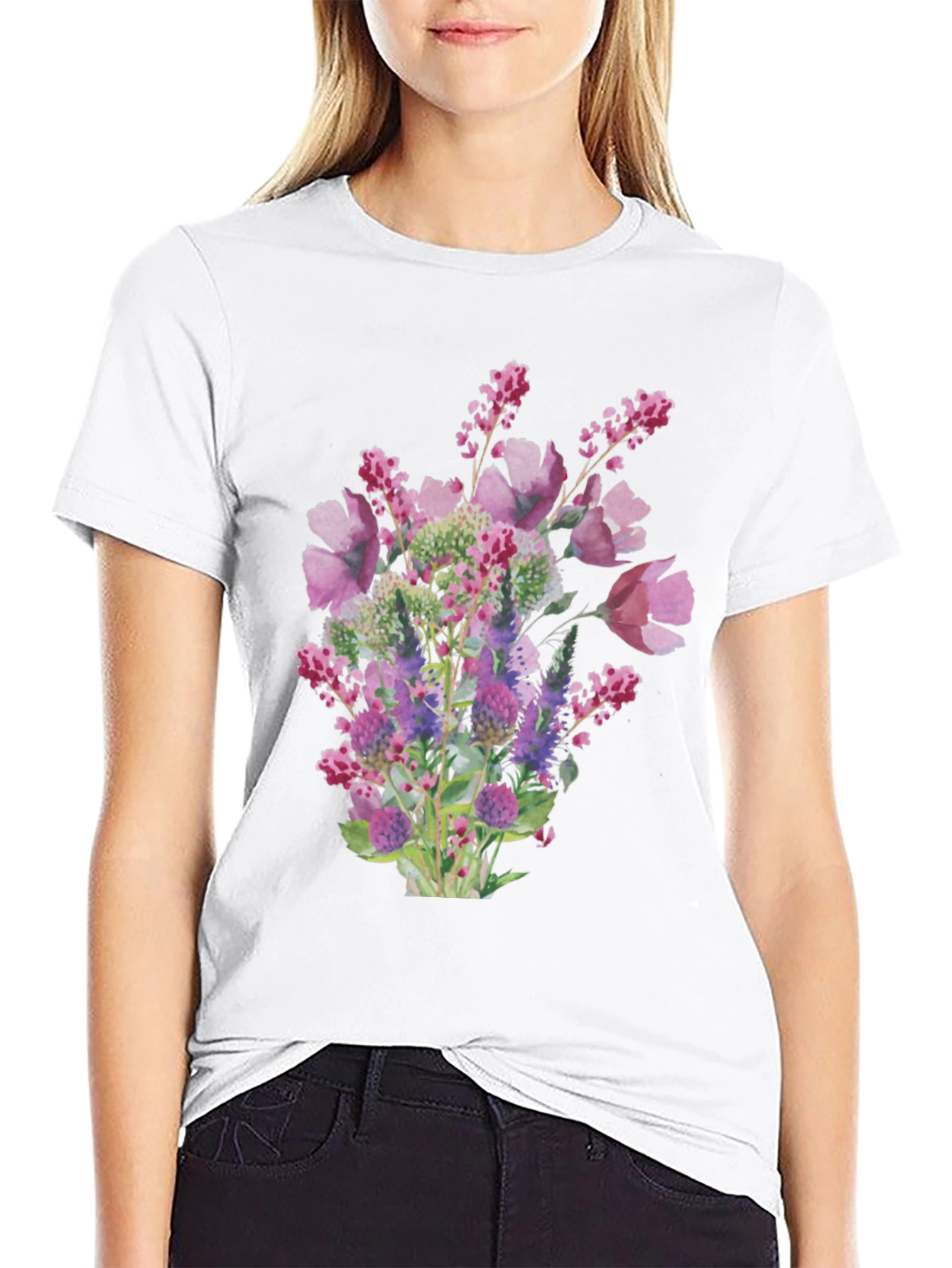 Floral Bouquet Black T-Shirt