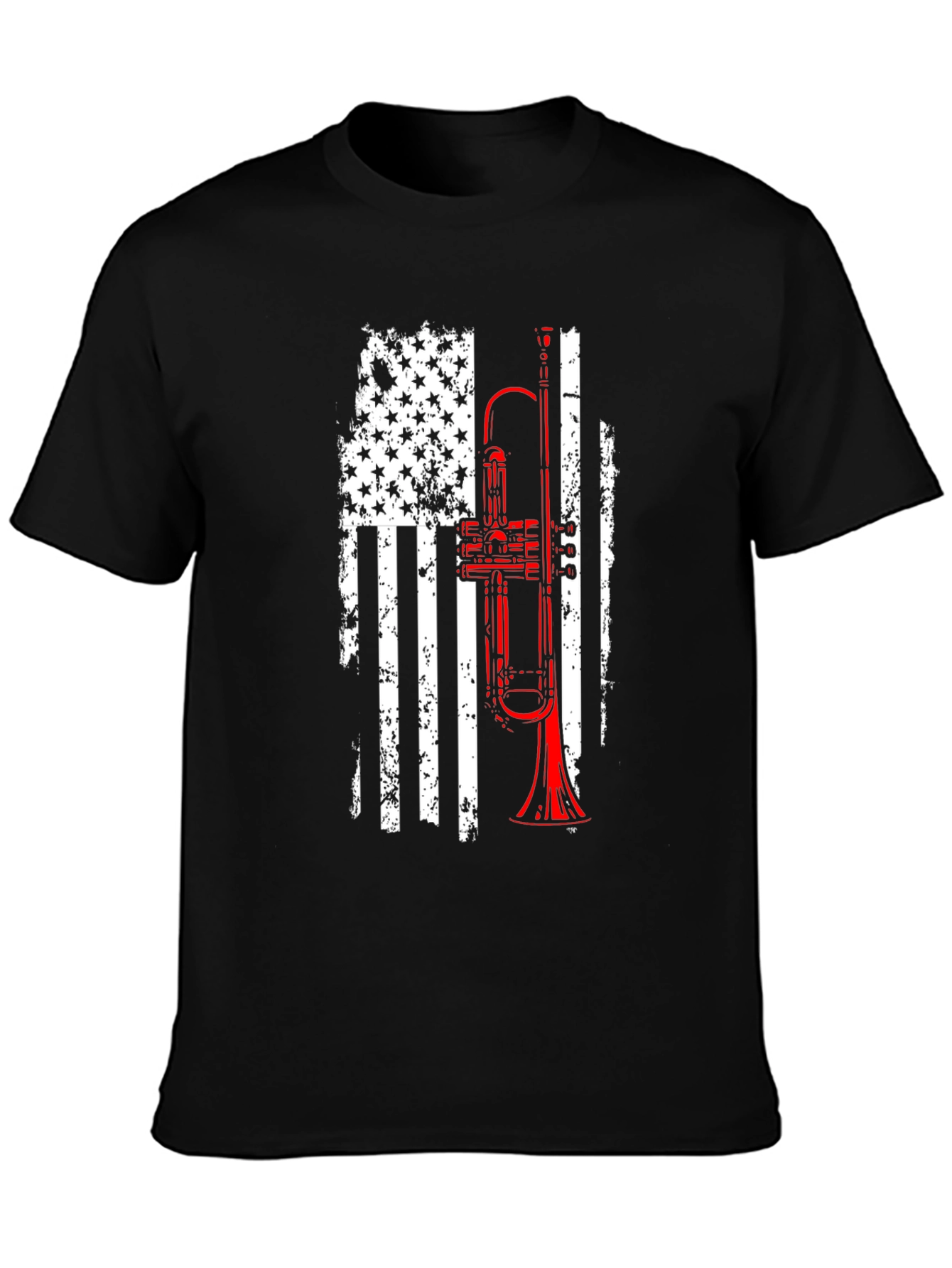 American Flag Trumpet Graphic Tee