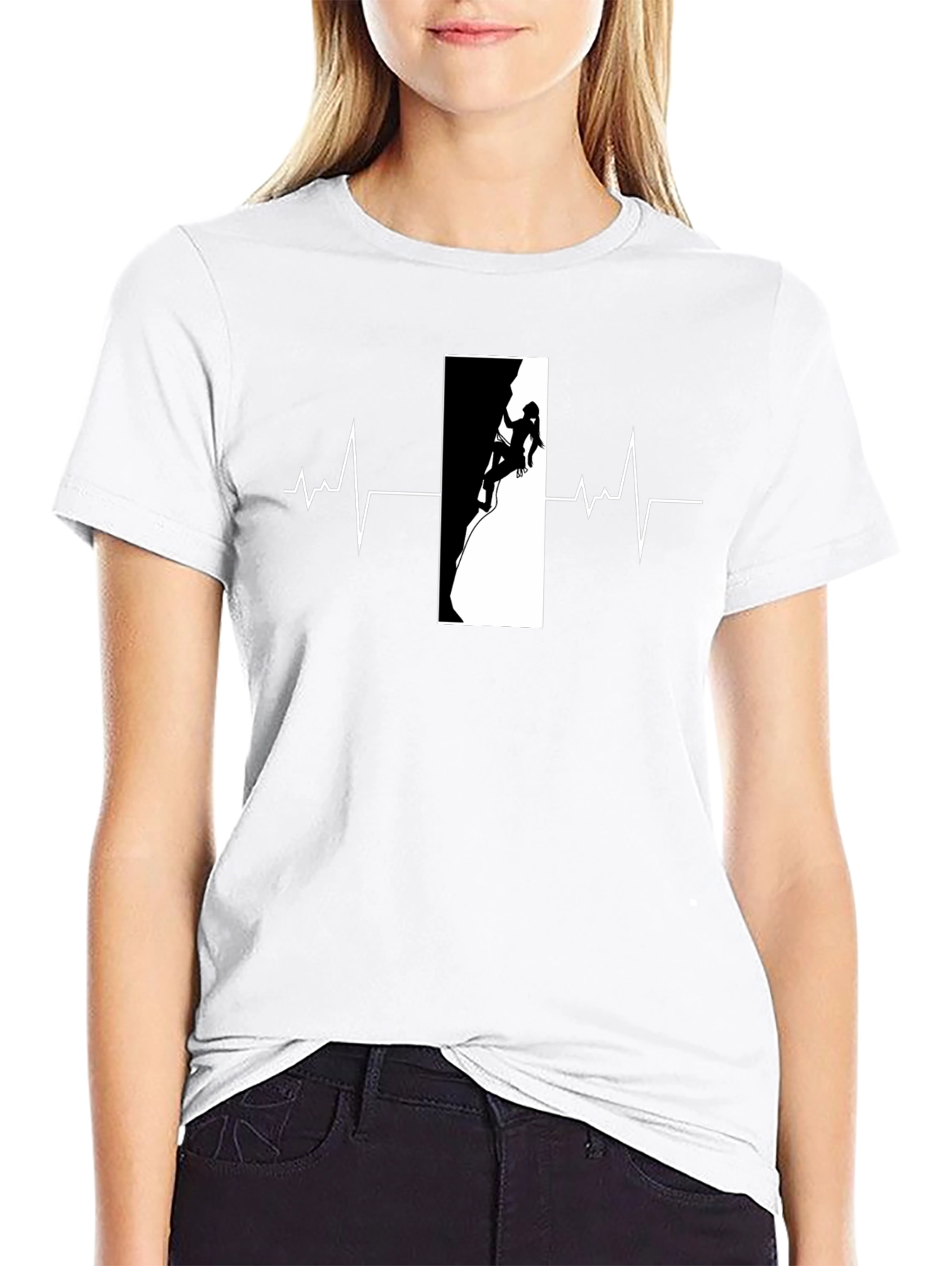 Climbing Heartbeat Black T-Shirt