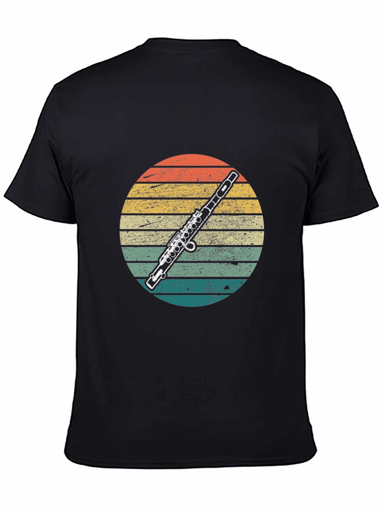 Retro Flute Sunset T-Shirt - Music Lover Tee