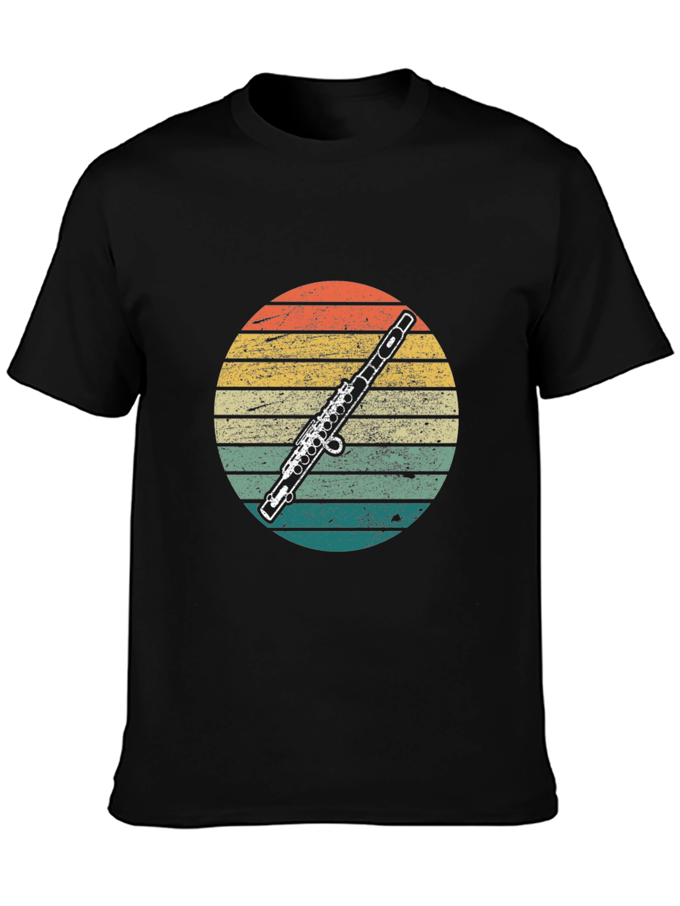 Retro Flute Sunset T-Shirt - Music Lover Tee