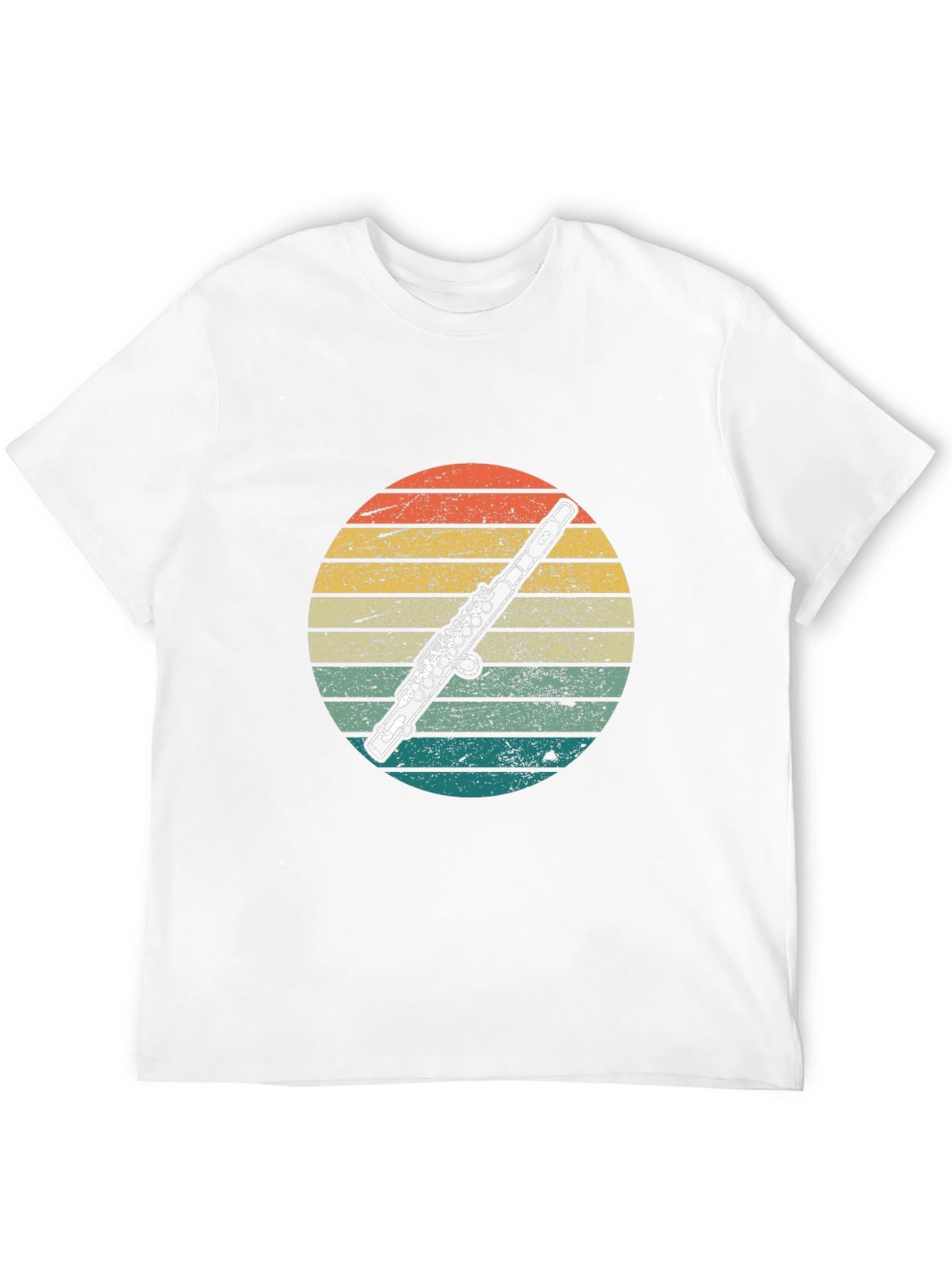 Retro Flute Sunset T-Shirt - Music Lover Tee