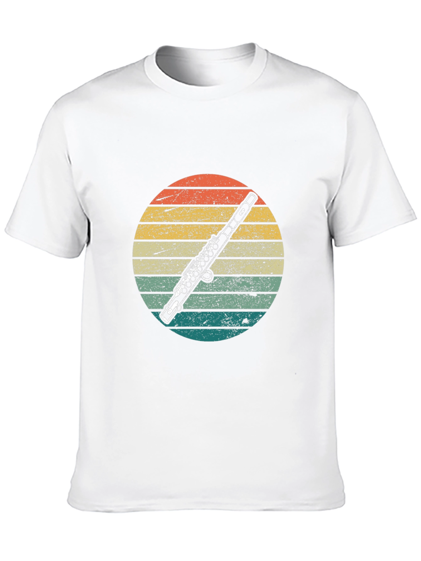 Retro Flute Sunset T-Shirt - Music Lover Tee