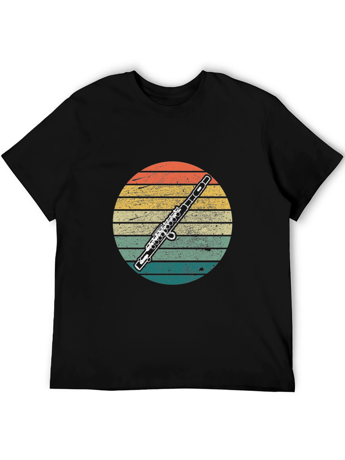 Retro Flute Sunset T-Shirt - Music Lover Tee